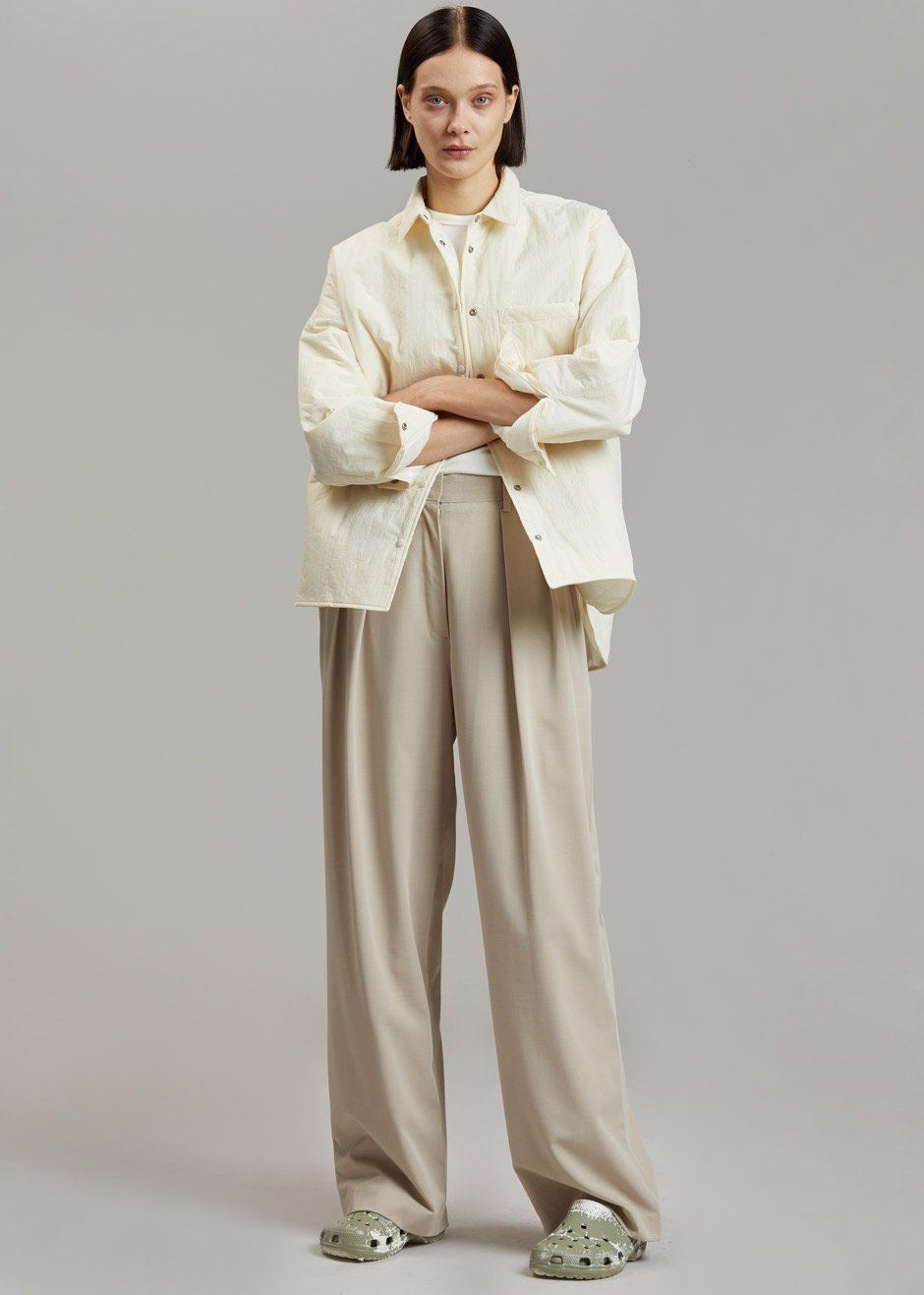 Tansy Pleated Trousers - Beige