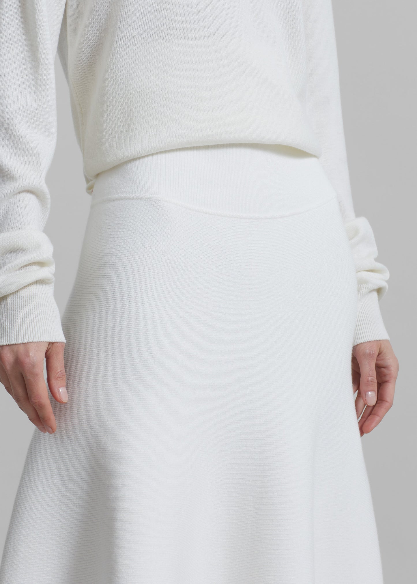 Gabrielle Knit Midi Skirt - Off White