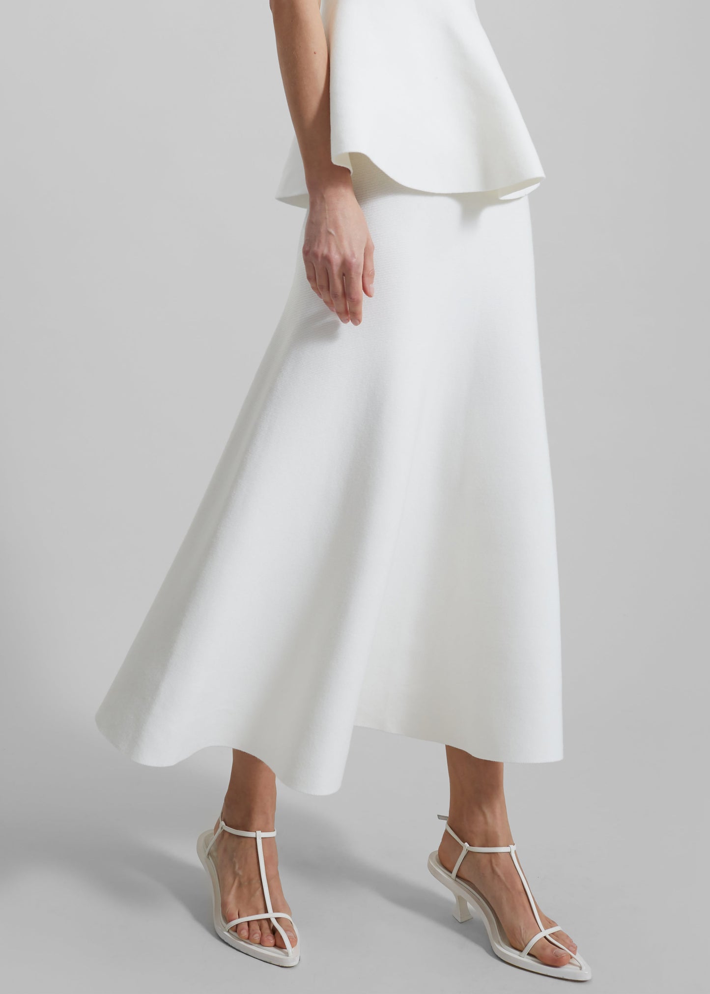 Gabrielle Knit Midi Skirt - Off White