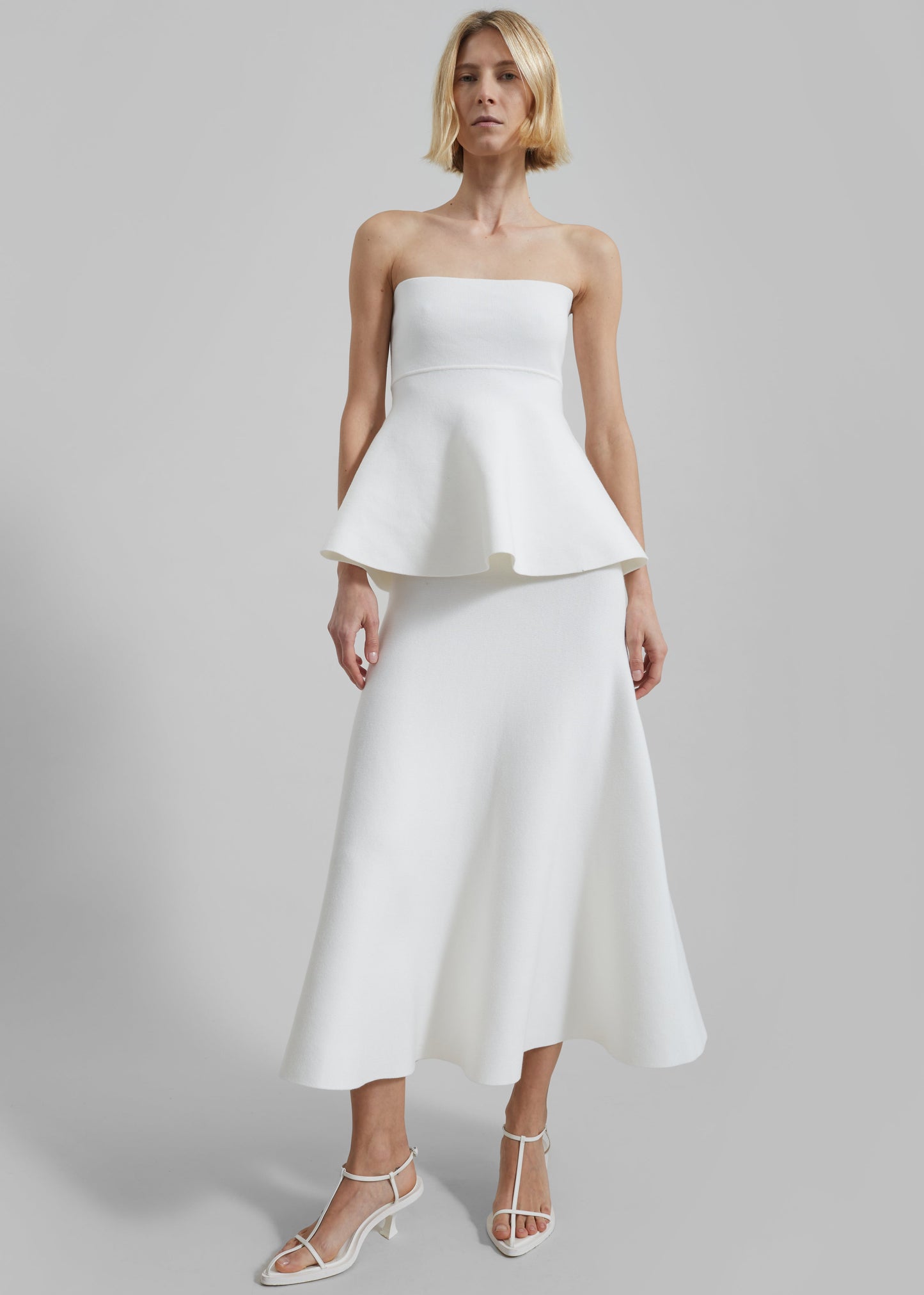 Gabrielle Knit Midi Skirt - Off White