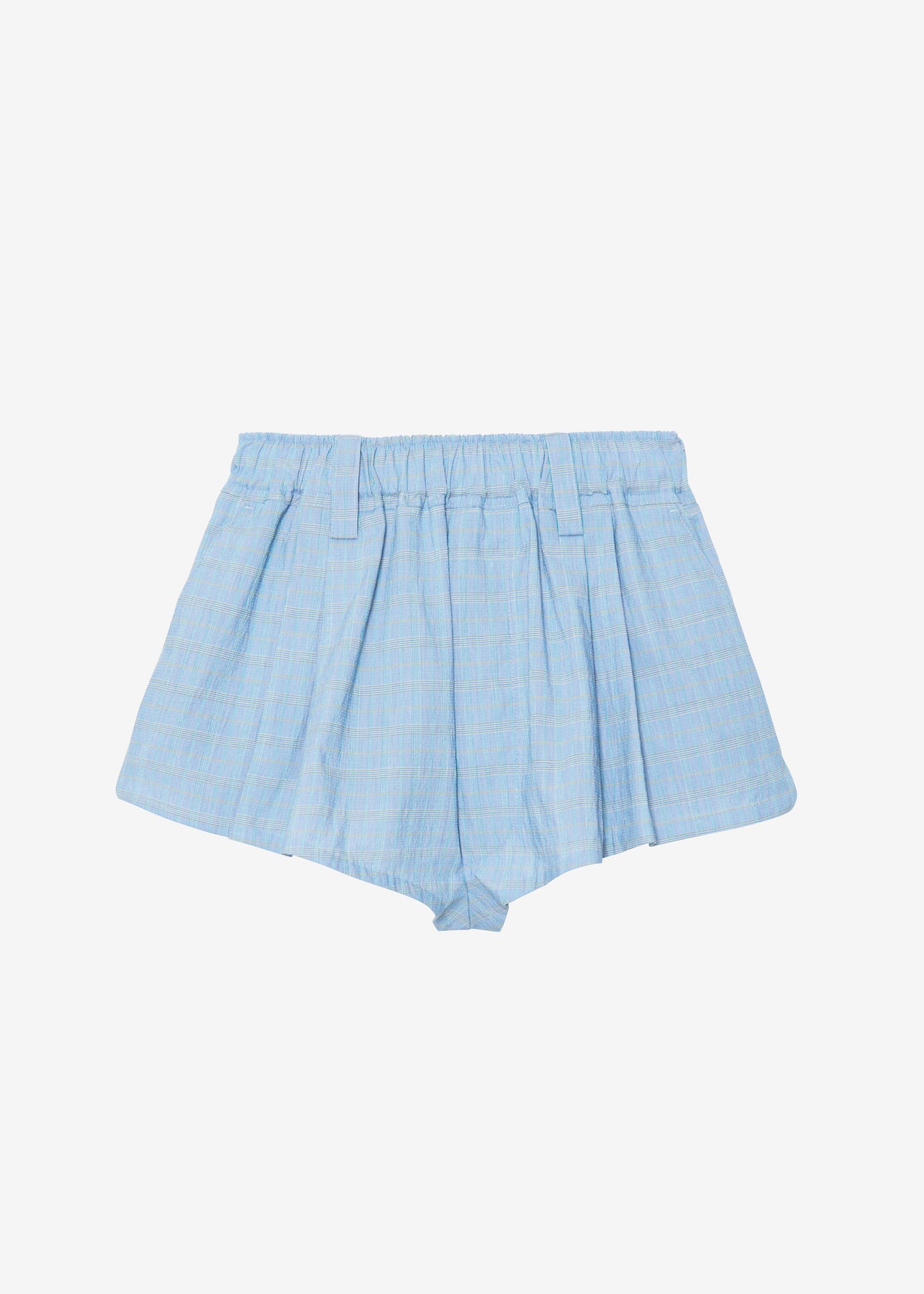 Hallie Plaid Mini Shorts - Blue