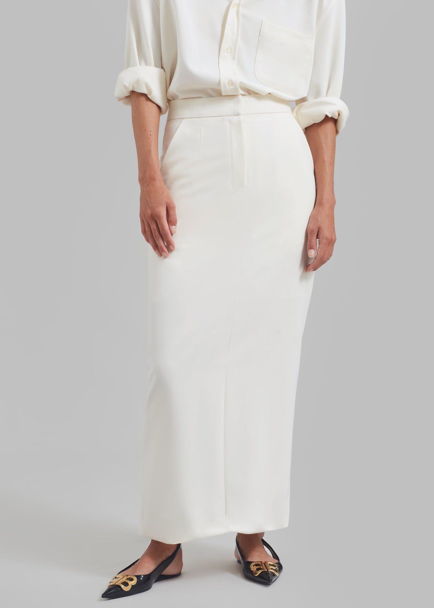 Hollis Back Slit Skirt - Ivory