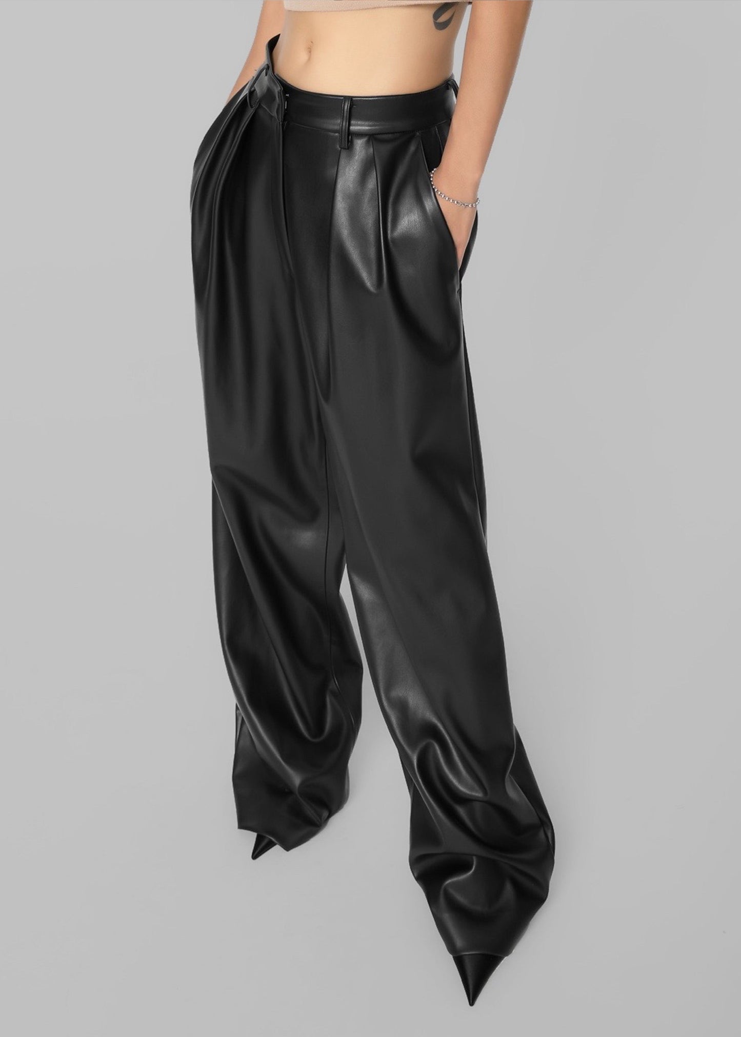 Helsinki Faux Leather Pants - Black