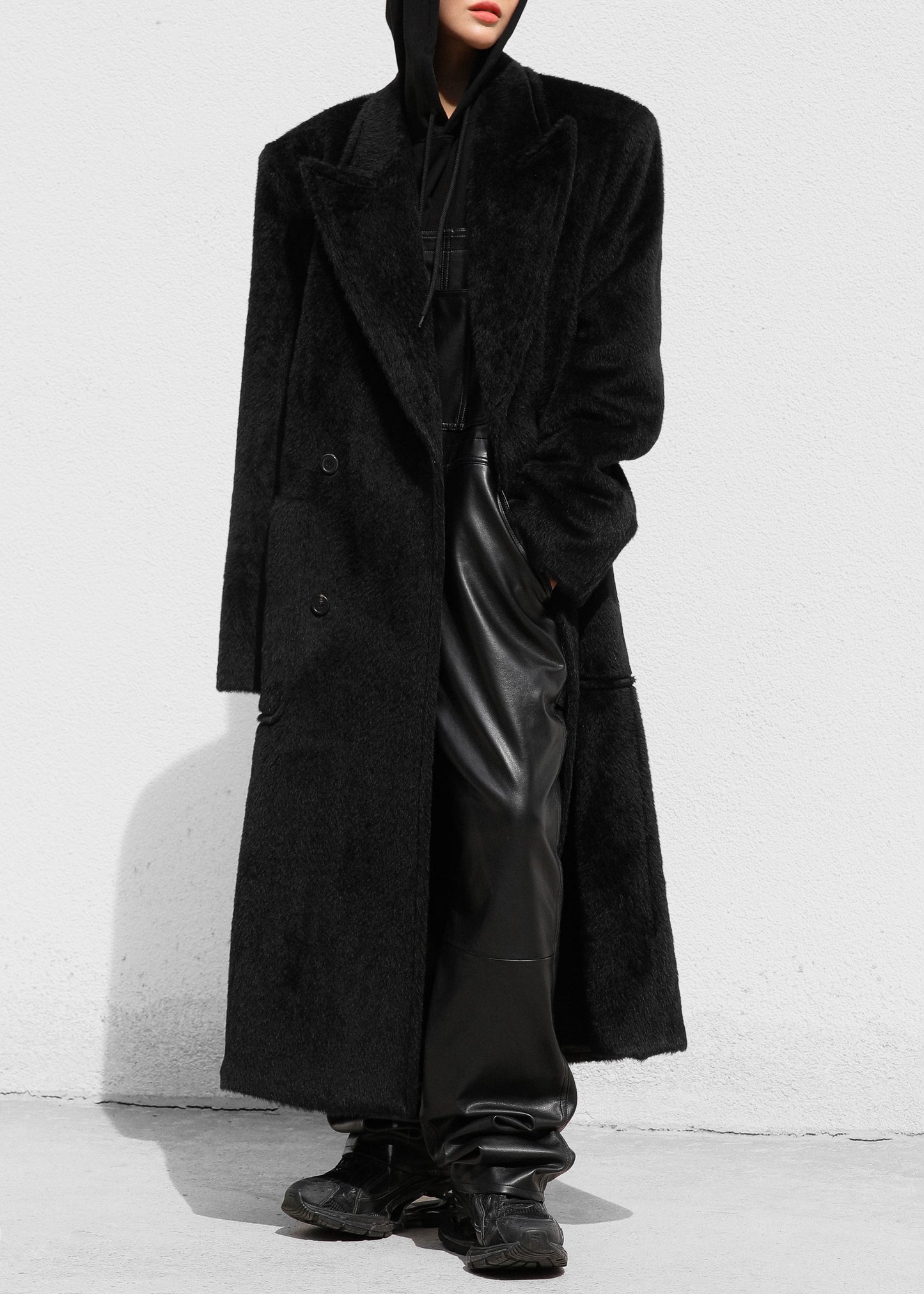 Jaylene Oversized Wool Coat - Black