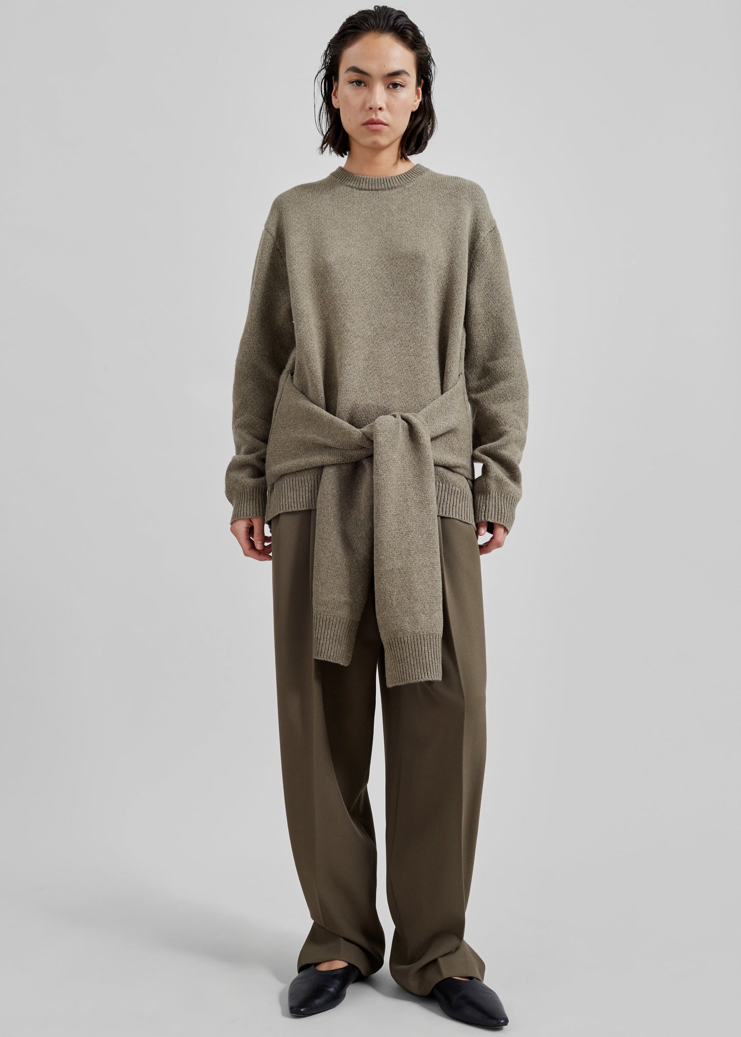 JW Anderson Draped Tie Front Jumper - Khaki