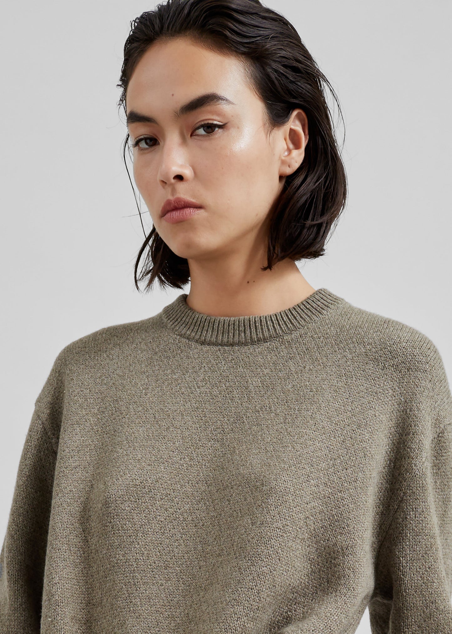 JW Anderson Draped Tie Front Jumper - Khaki