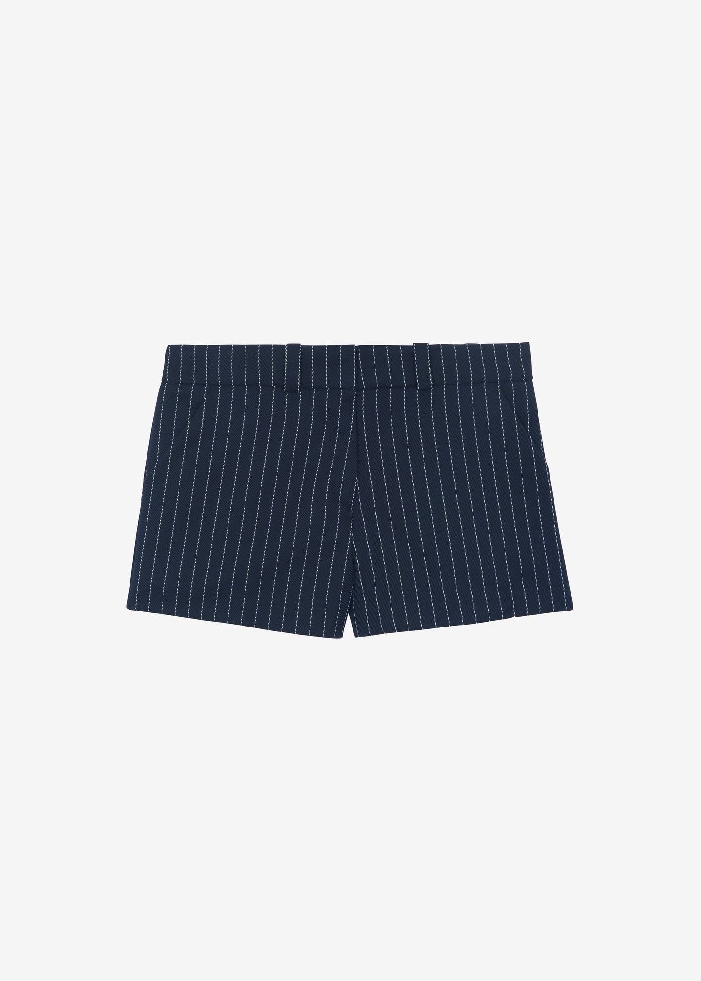 Kate Twill Mini Shorts - Navy/White Pinstripe