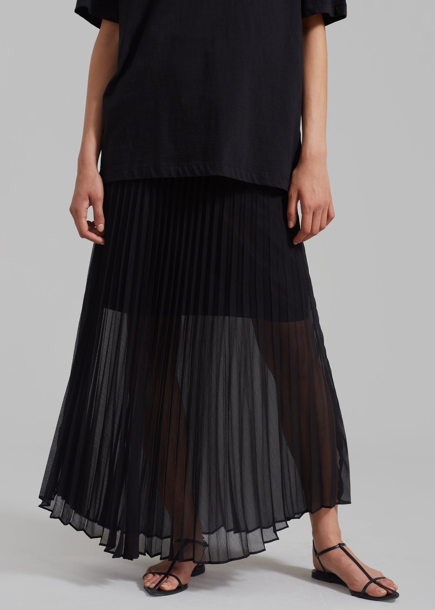 Kaya Pleated Maxi Skirt - Black