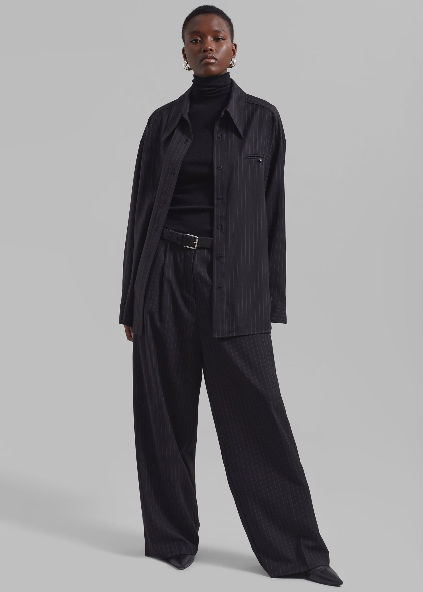 Kerry Trousers - Black Pinstripe