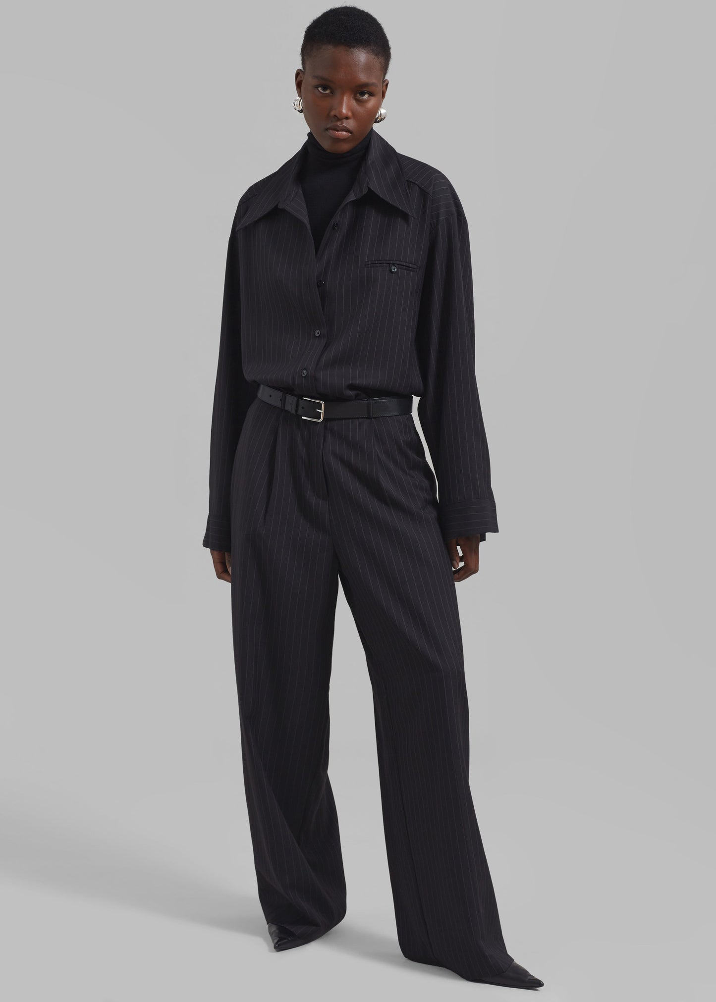 Kerry Trousers - Black Pinstripe