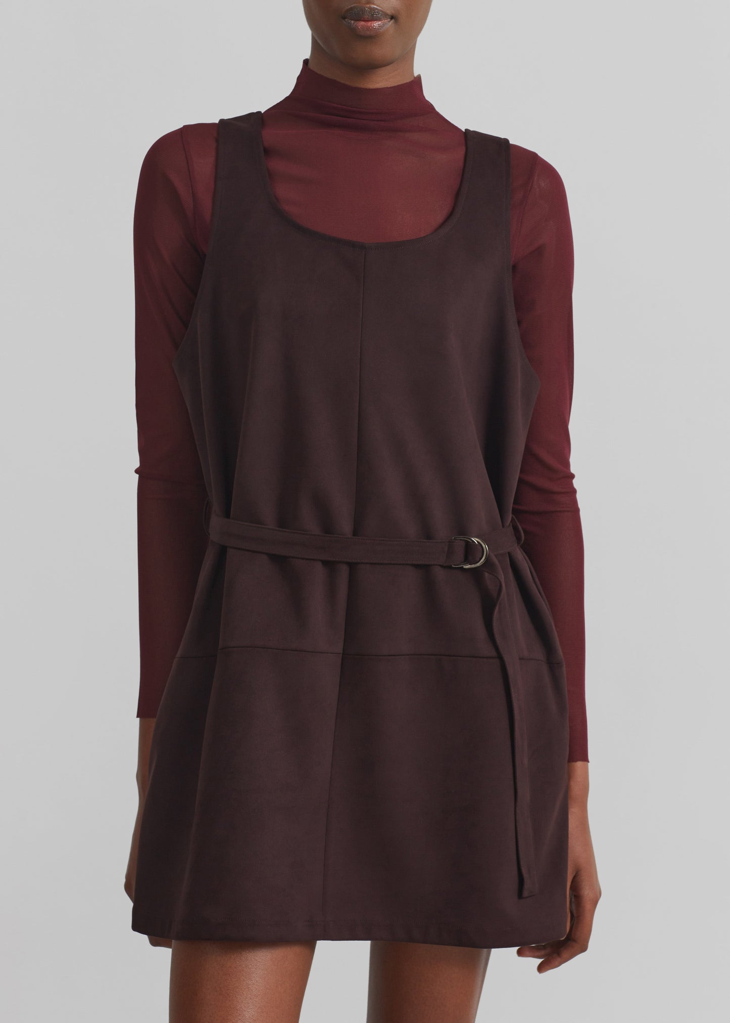 Kildare Faux Suede Dress - Plum