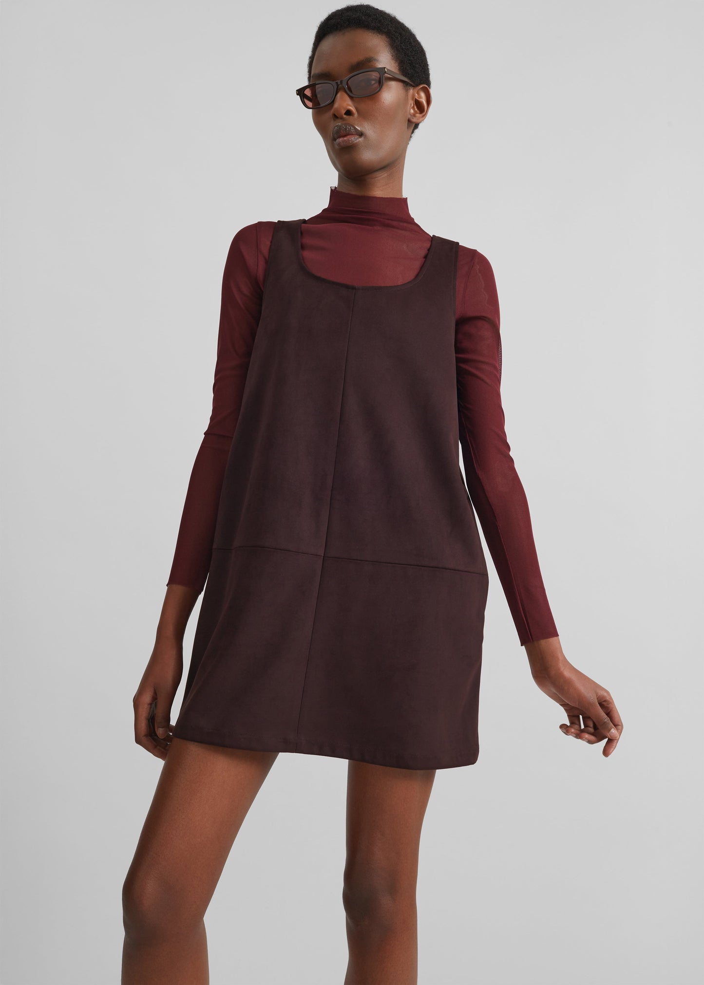 Kildare Faux Suede Dress - Plum