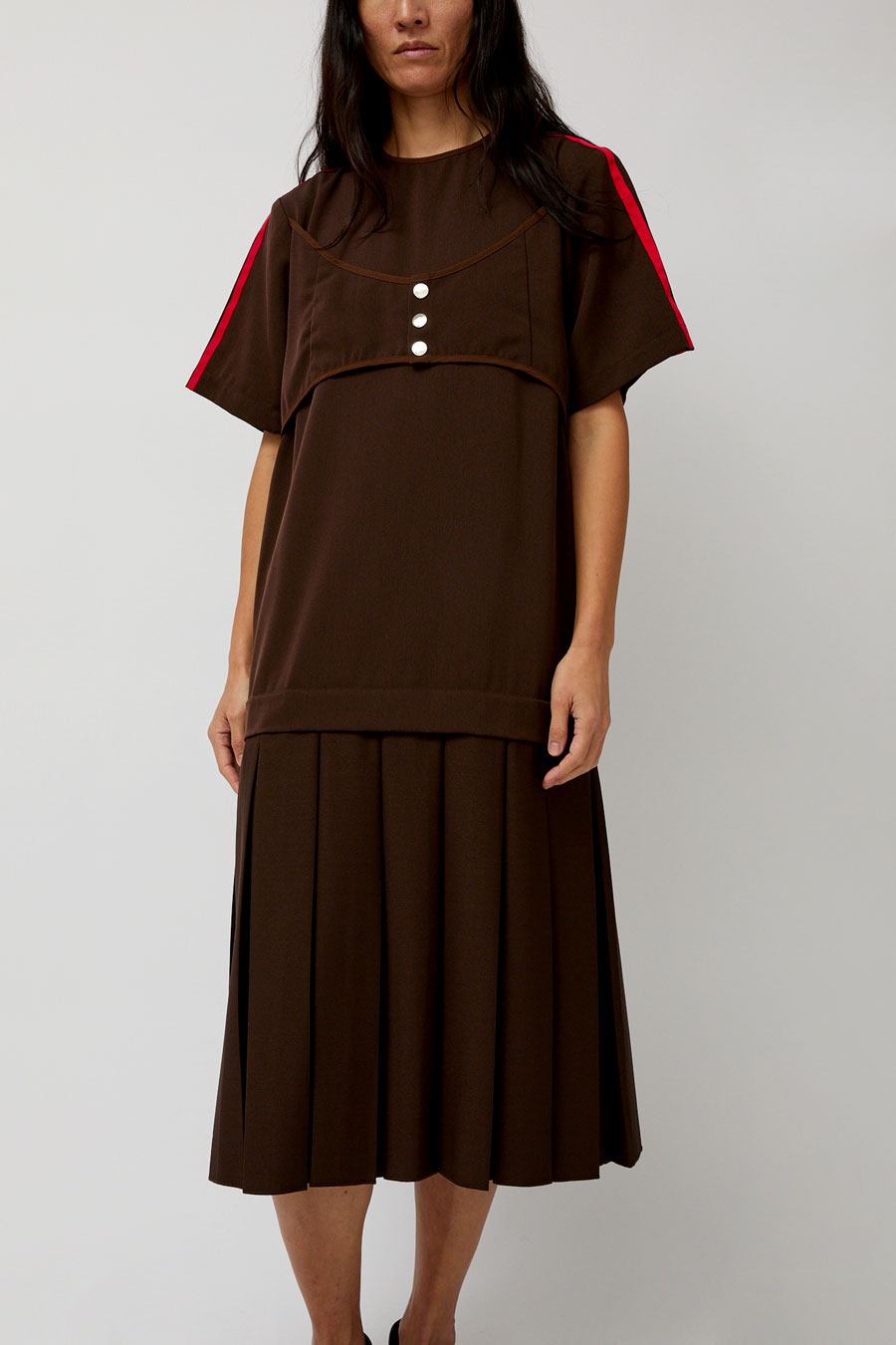 KkCo Box Pleat Dress in Mud