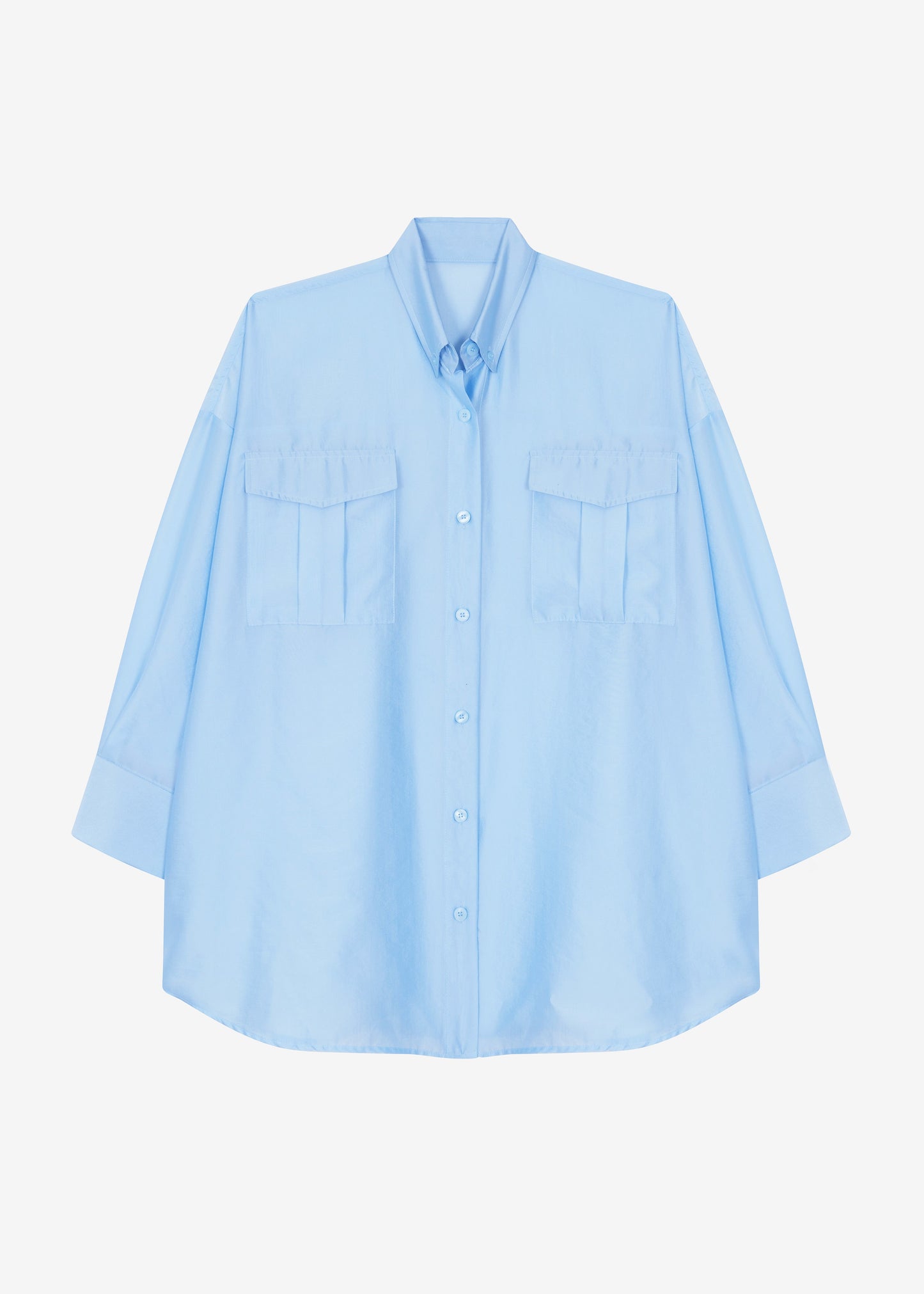 Laure Oversized Sheer Shirt - Sky