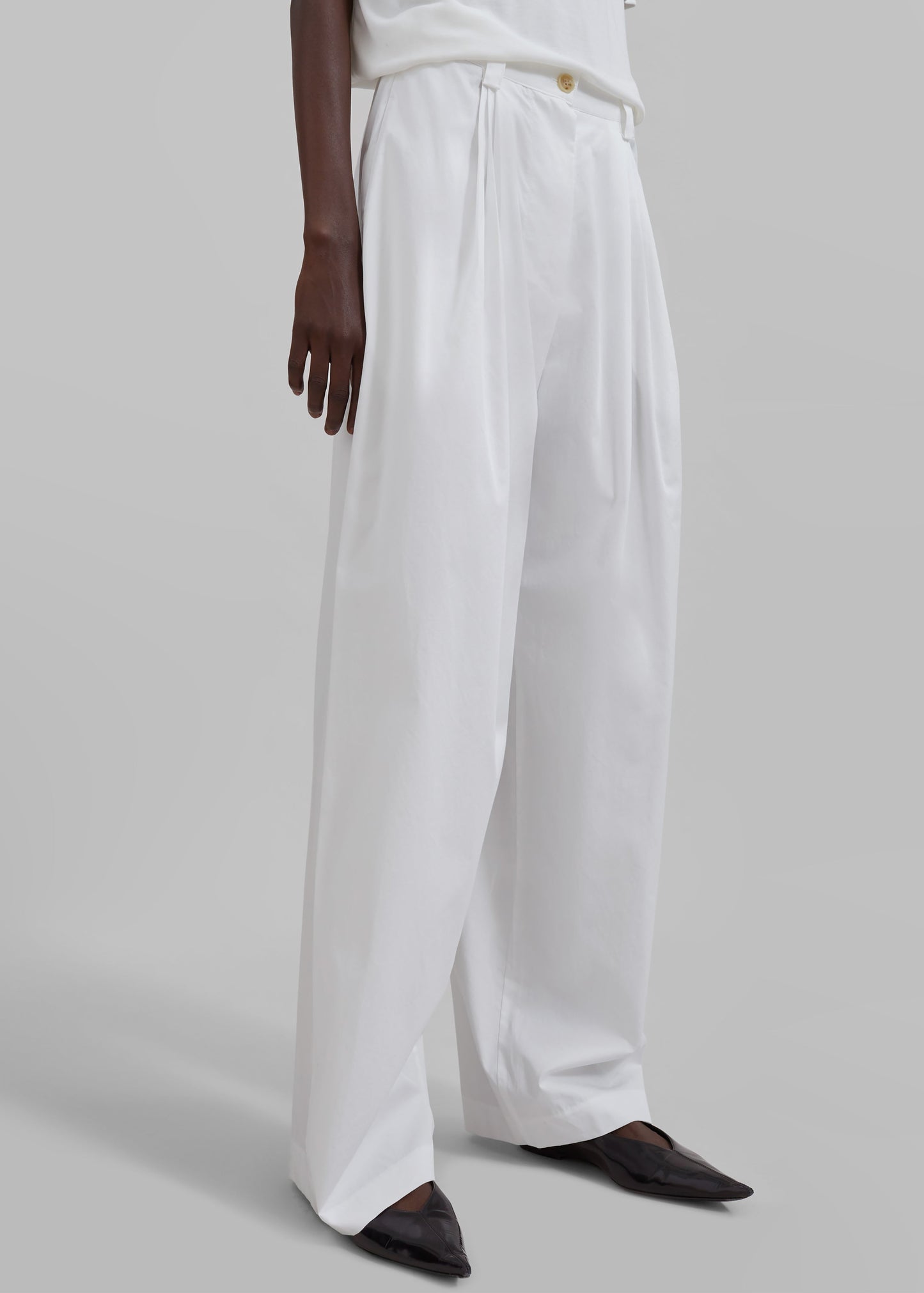 Lea Cotton Trousers - White