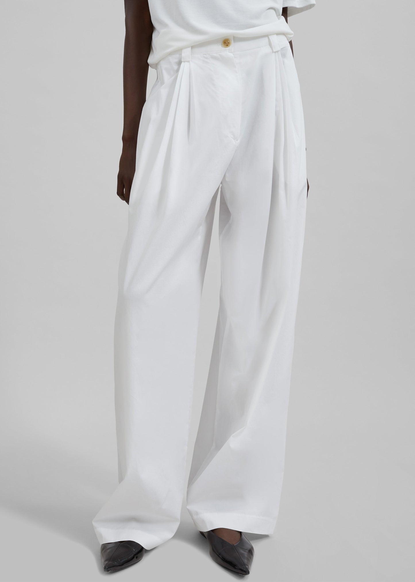 Lea Cotton Trousers - White