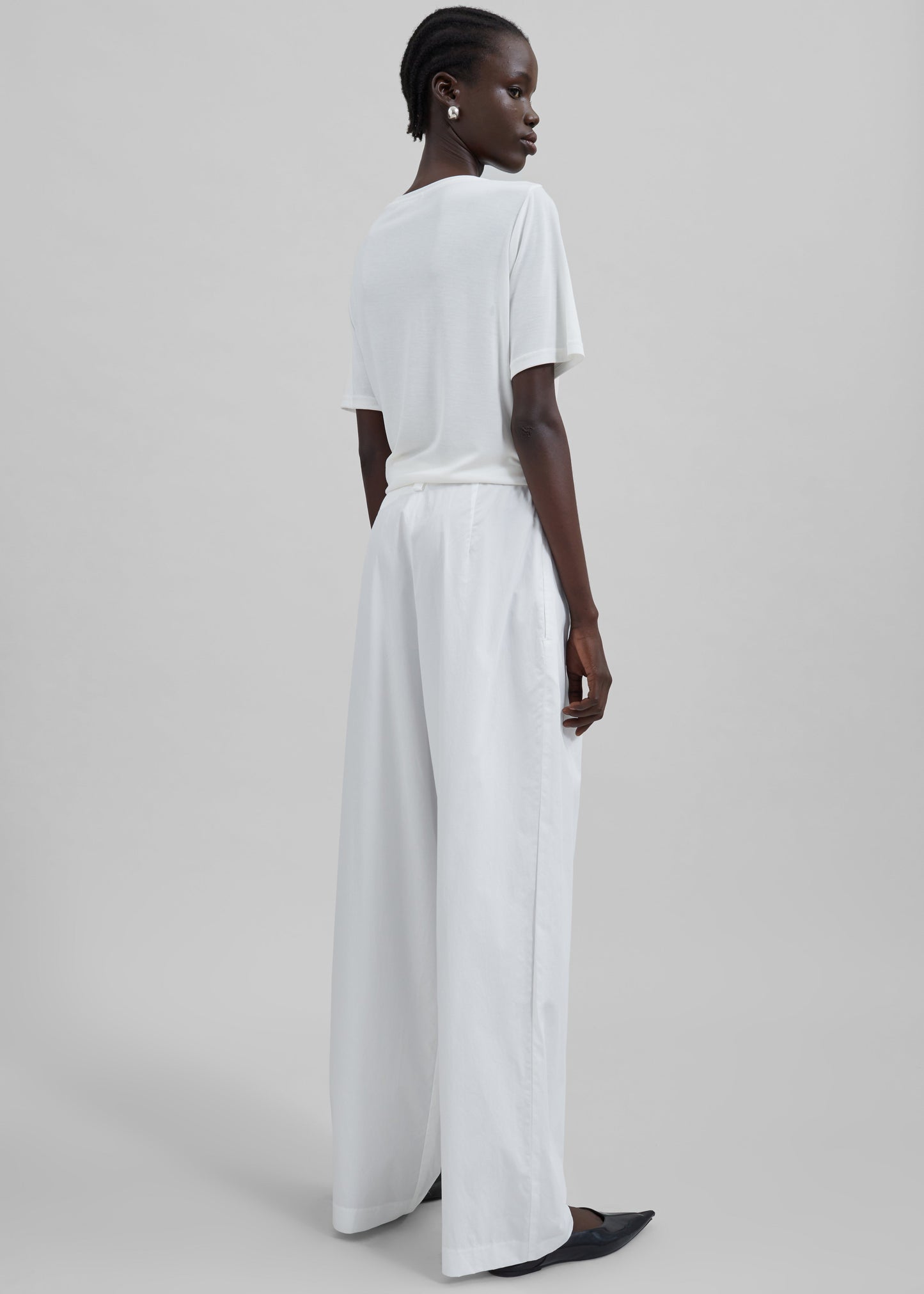 Lea Cotton Trousers - White