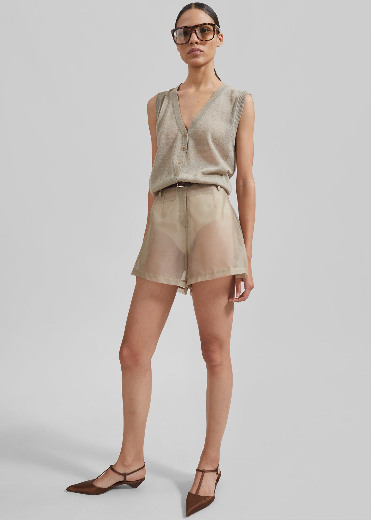 Lise Sheer Shorts - Desert Sand