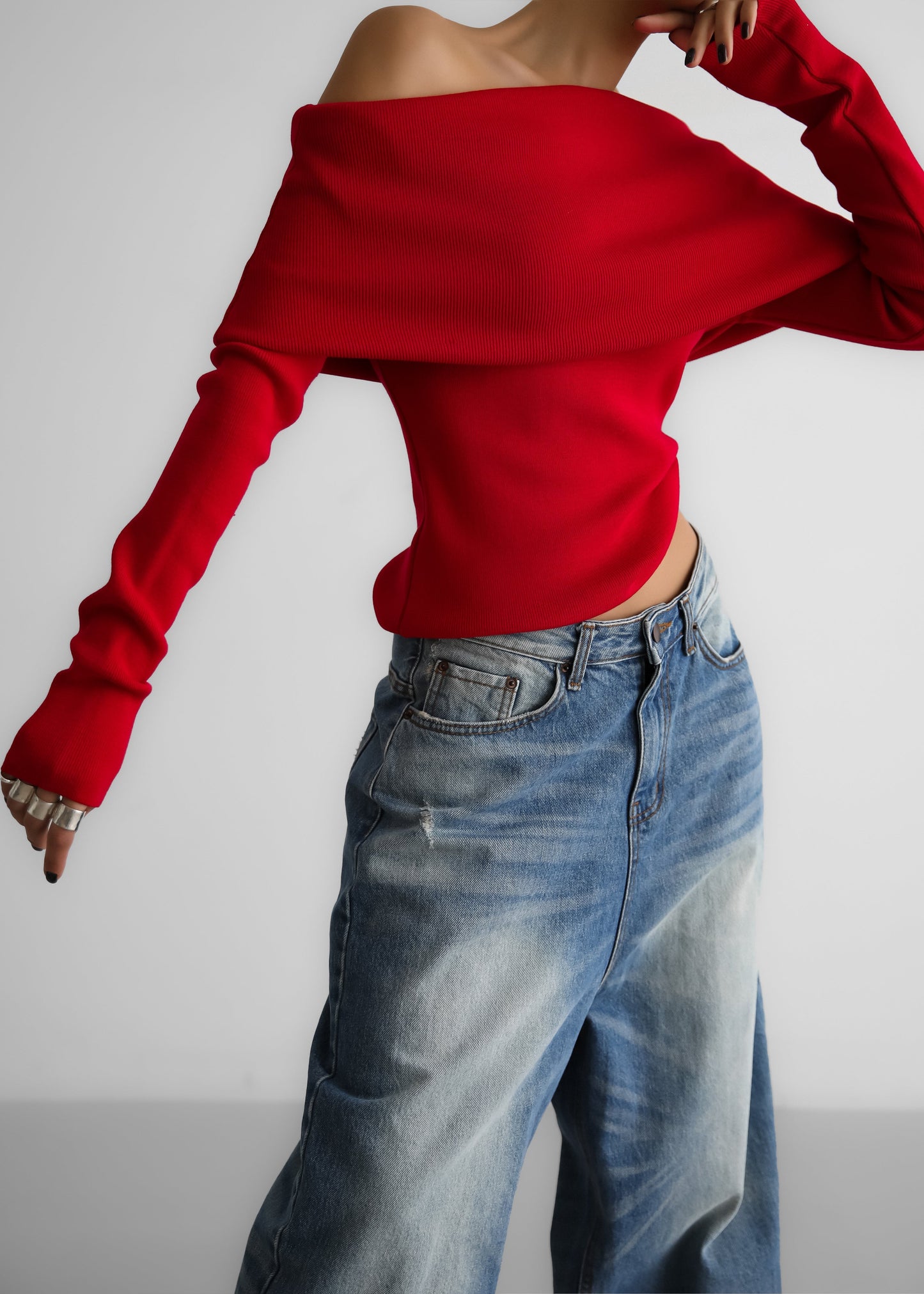 Lizzie Off The Shoulder Top - Red