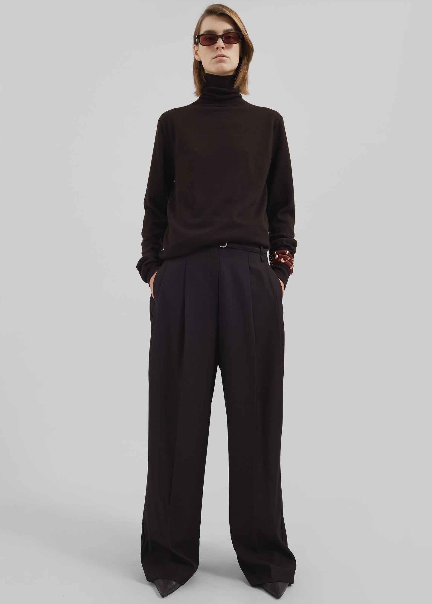 Loma Pintuck Trousers - Brown