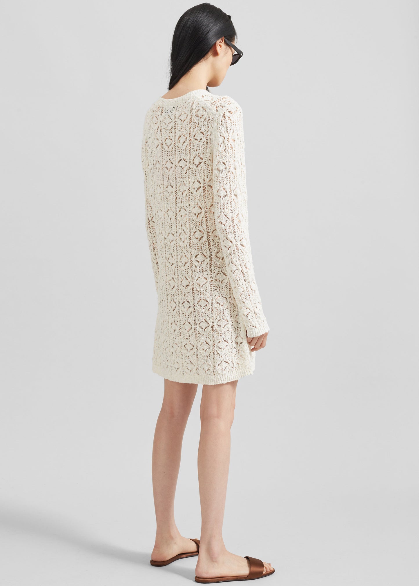 Loulou Studio Evan Lace Stitch Dress - Ivory