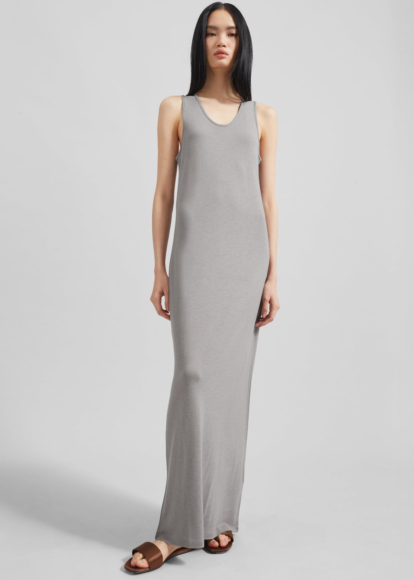 Loulou Studio Myron Long Tank Dress - Concrete Grey