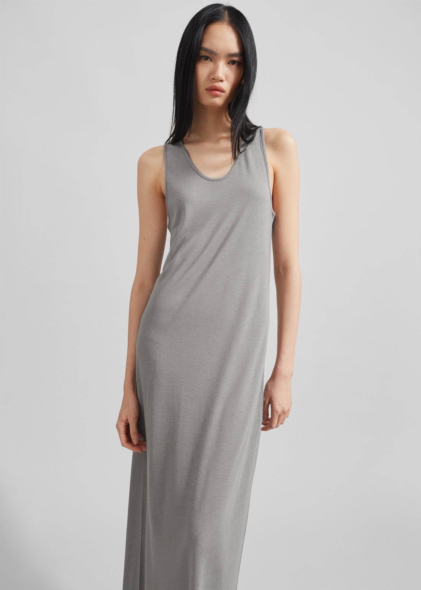 Loulou Studio Myron Long Tank Dress - Concrete Grey