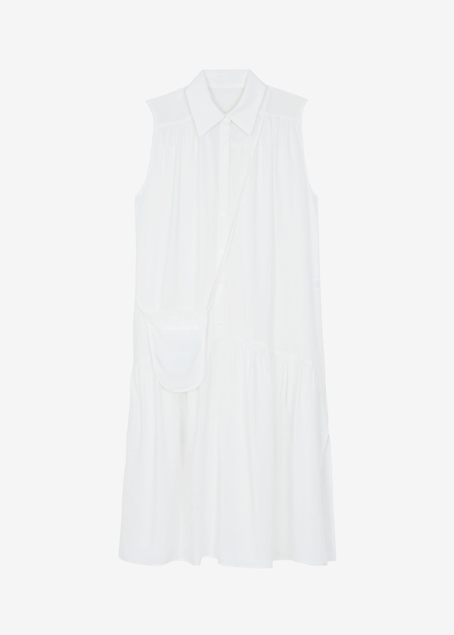 Maela Button Up Midi Dress - White