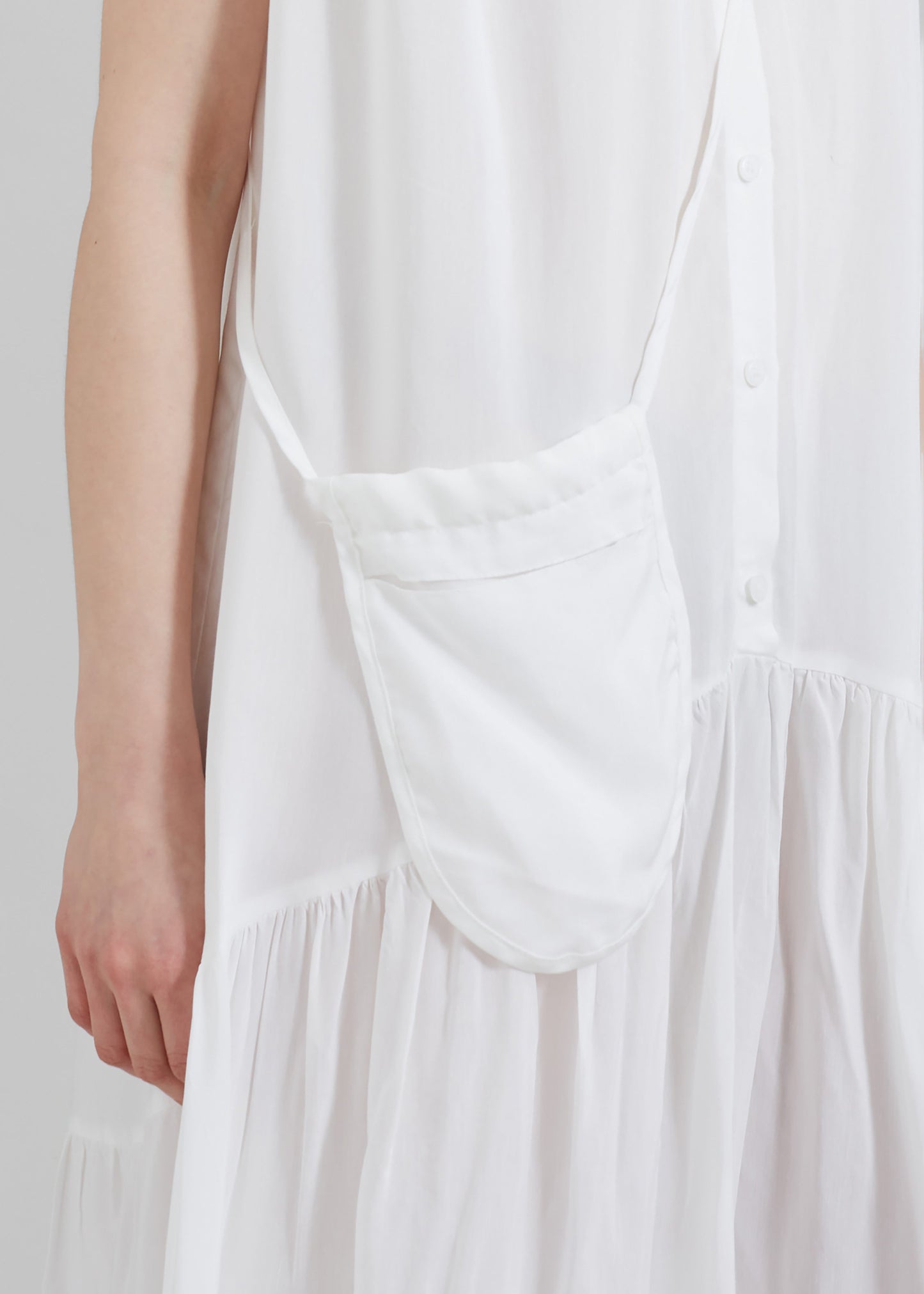 Maela Button Up Midi Dress - White