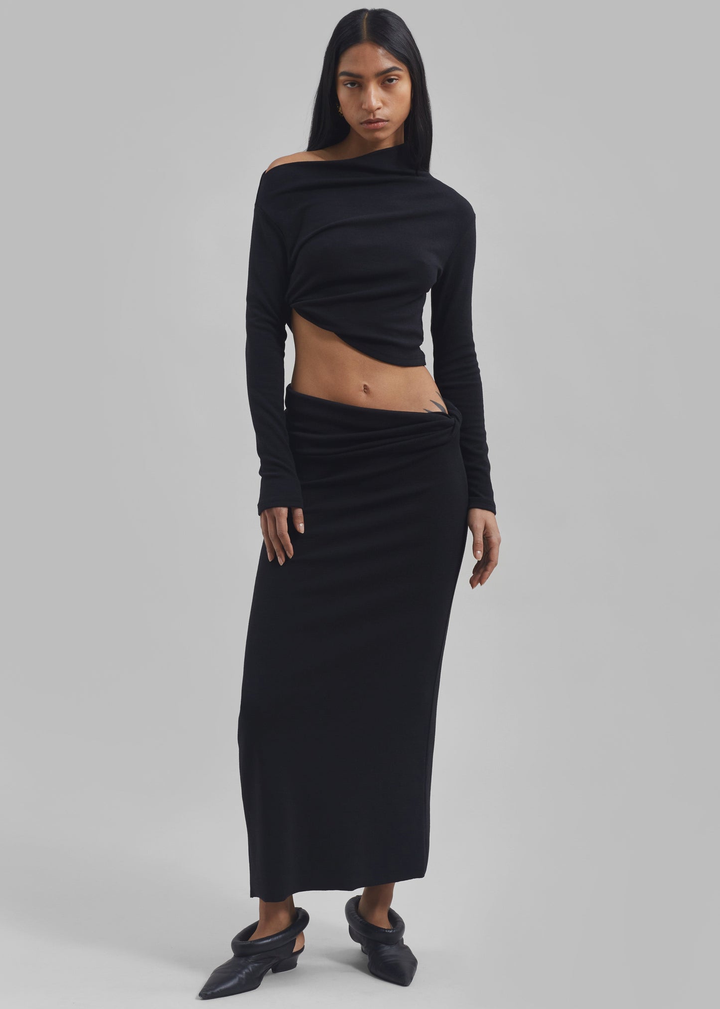 Margot Asymmetric Skirt - Black