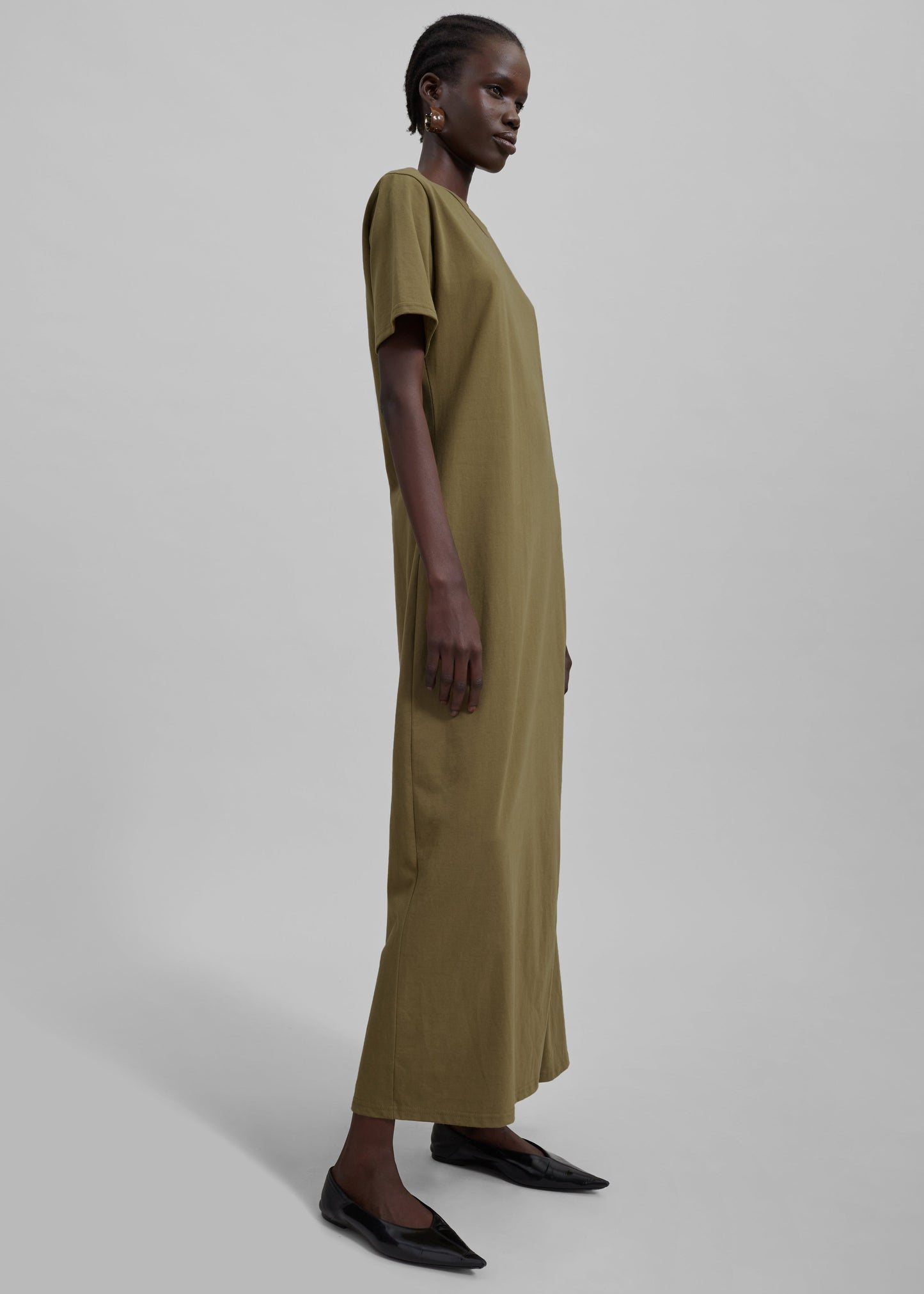 Marina Maxi Slit Dress - Khaki