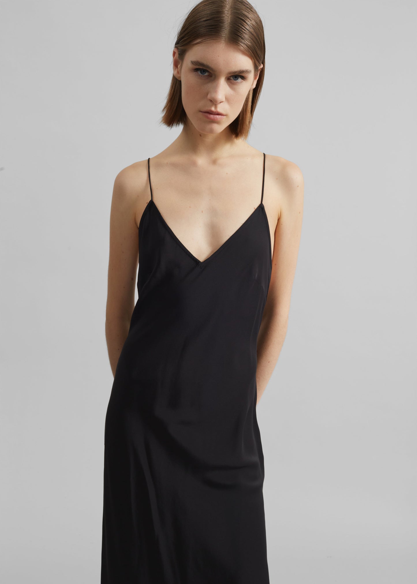 Matin Silk Bias Dress - Black