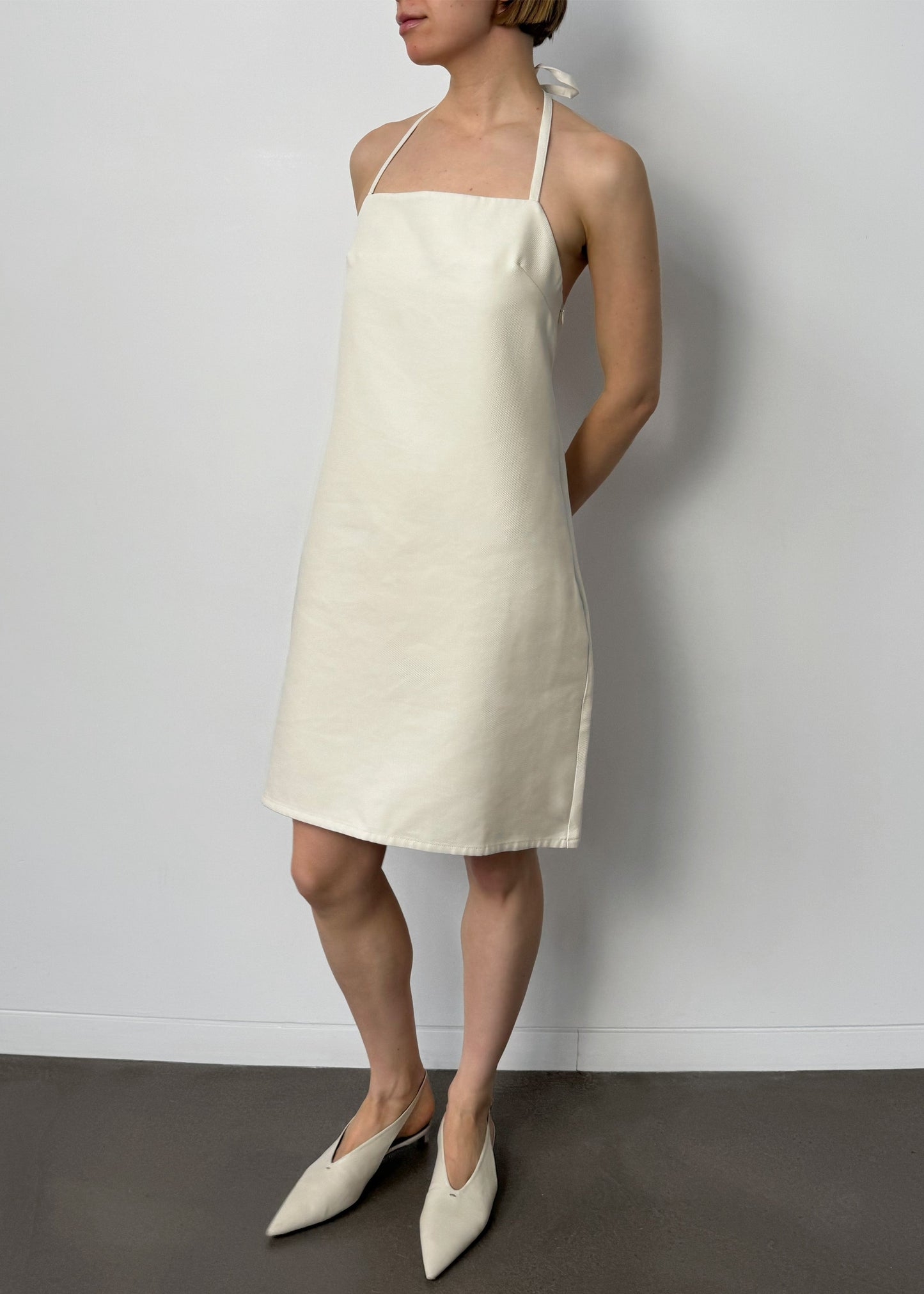 Matin Twill Halter Mini Dress - Natural