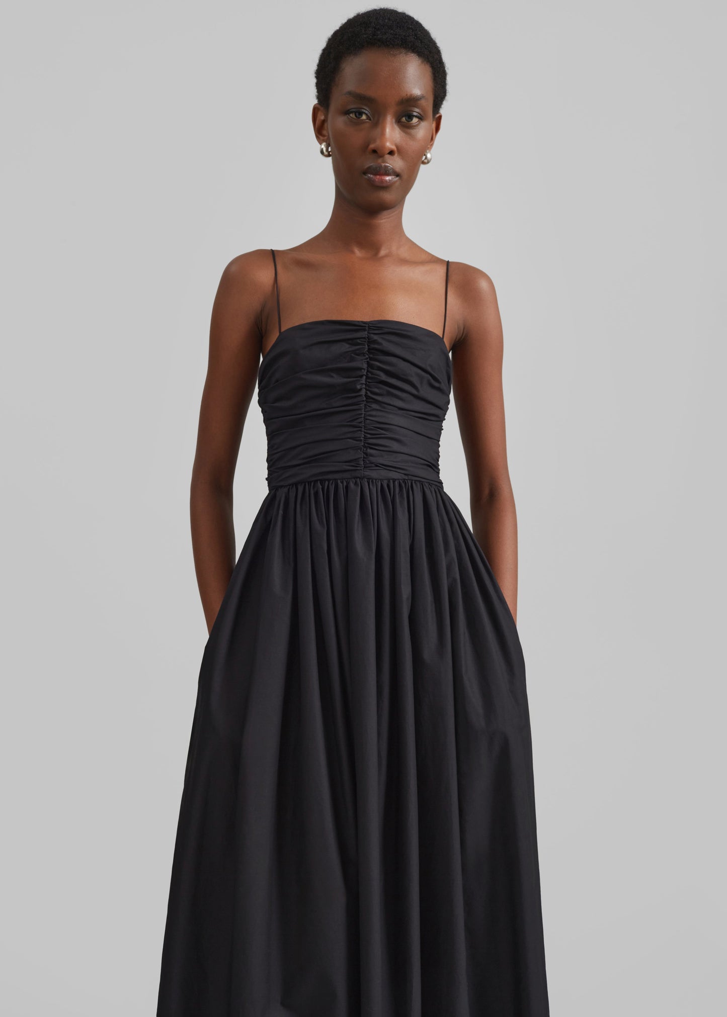 Matteau Gathered Bodice Dress - Black