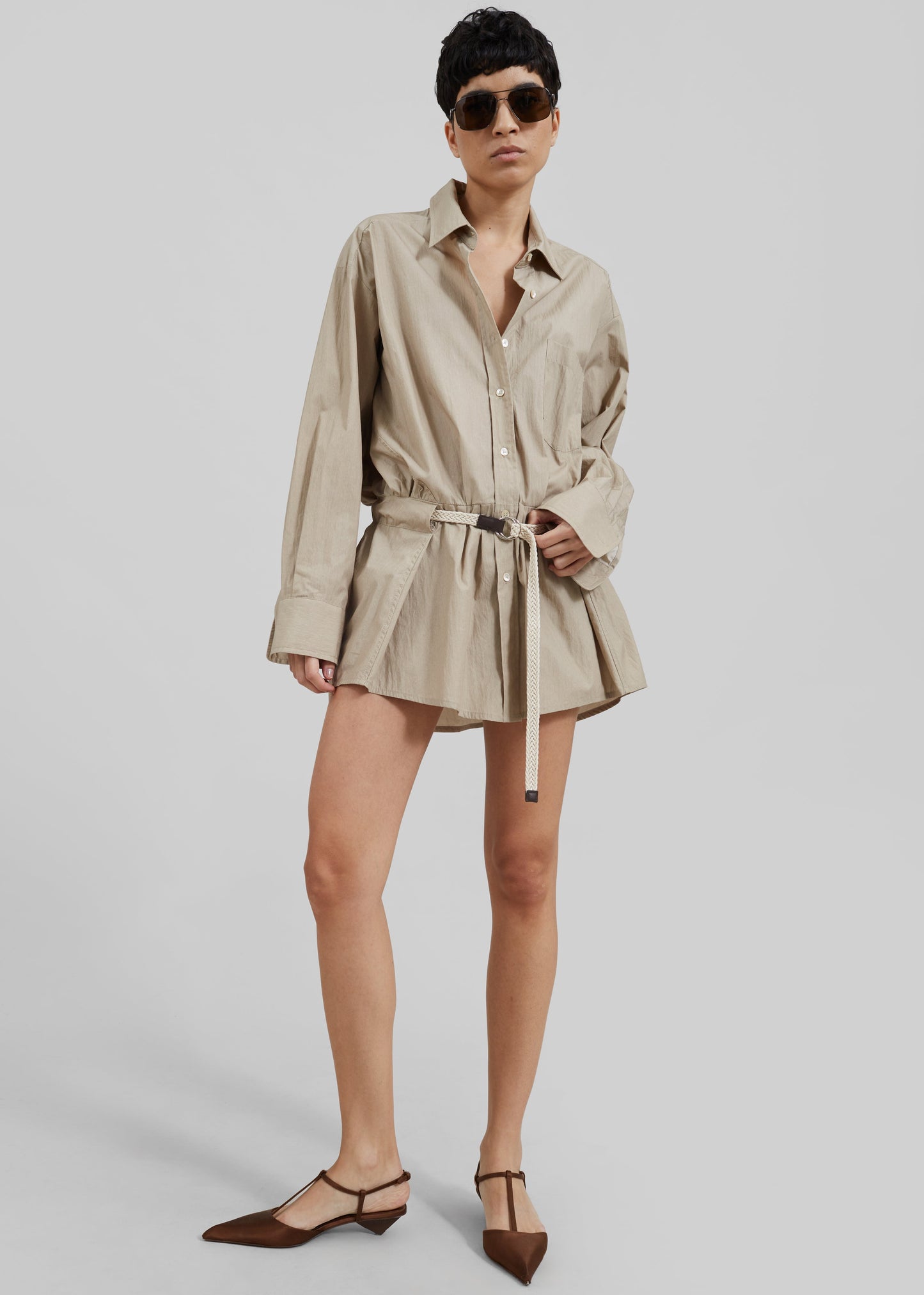 Matty Belted Dress - Beige