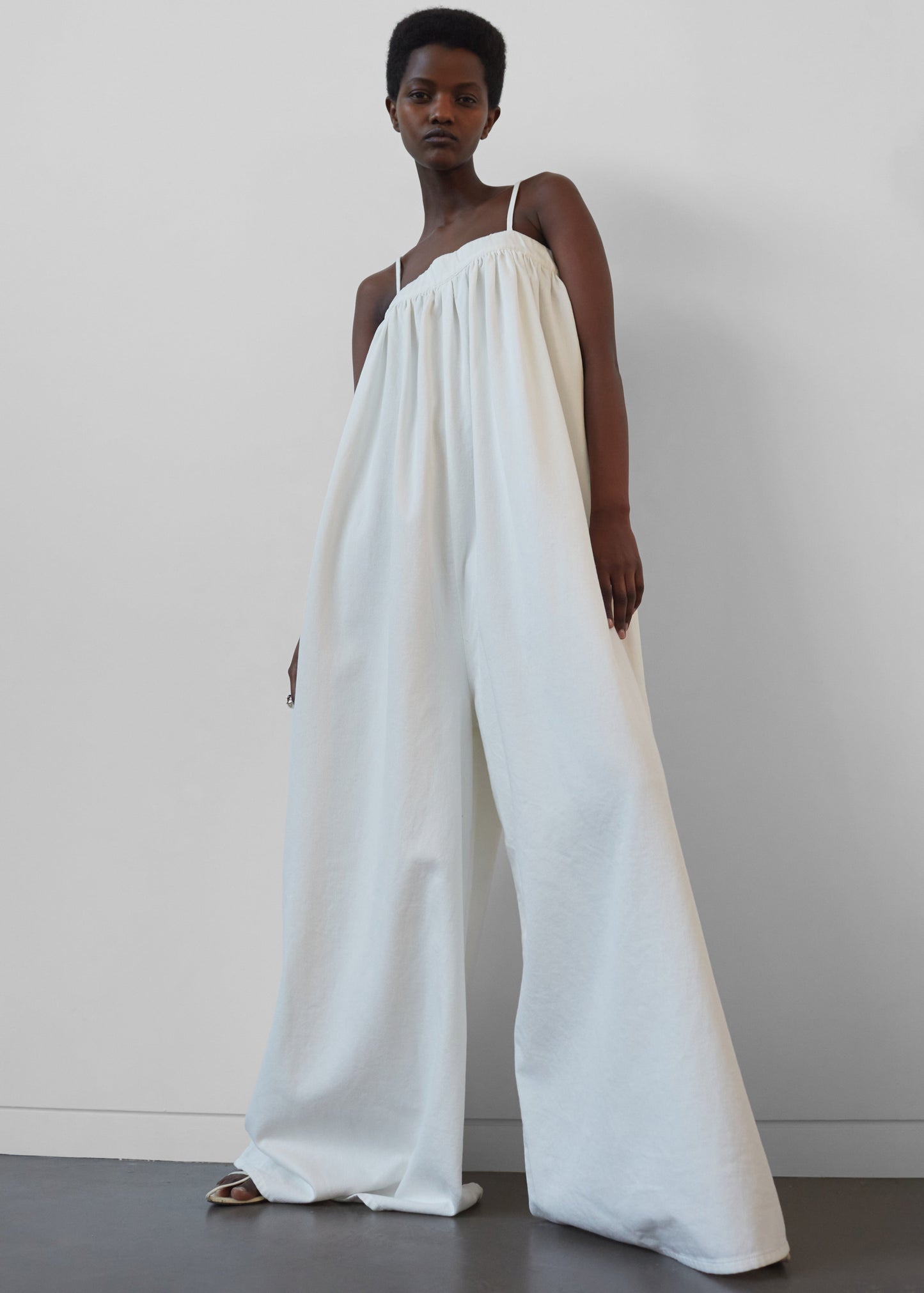 Maude Denim Jumpsuit - White