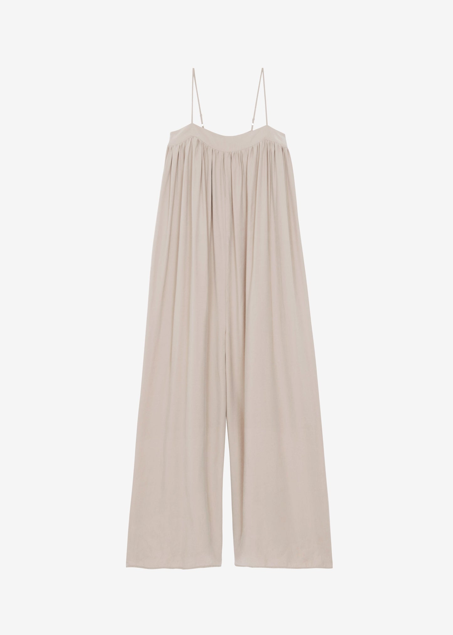 Maude Gathered Fluid Jumpsuit - Beige