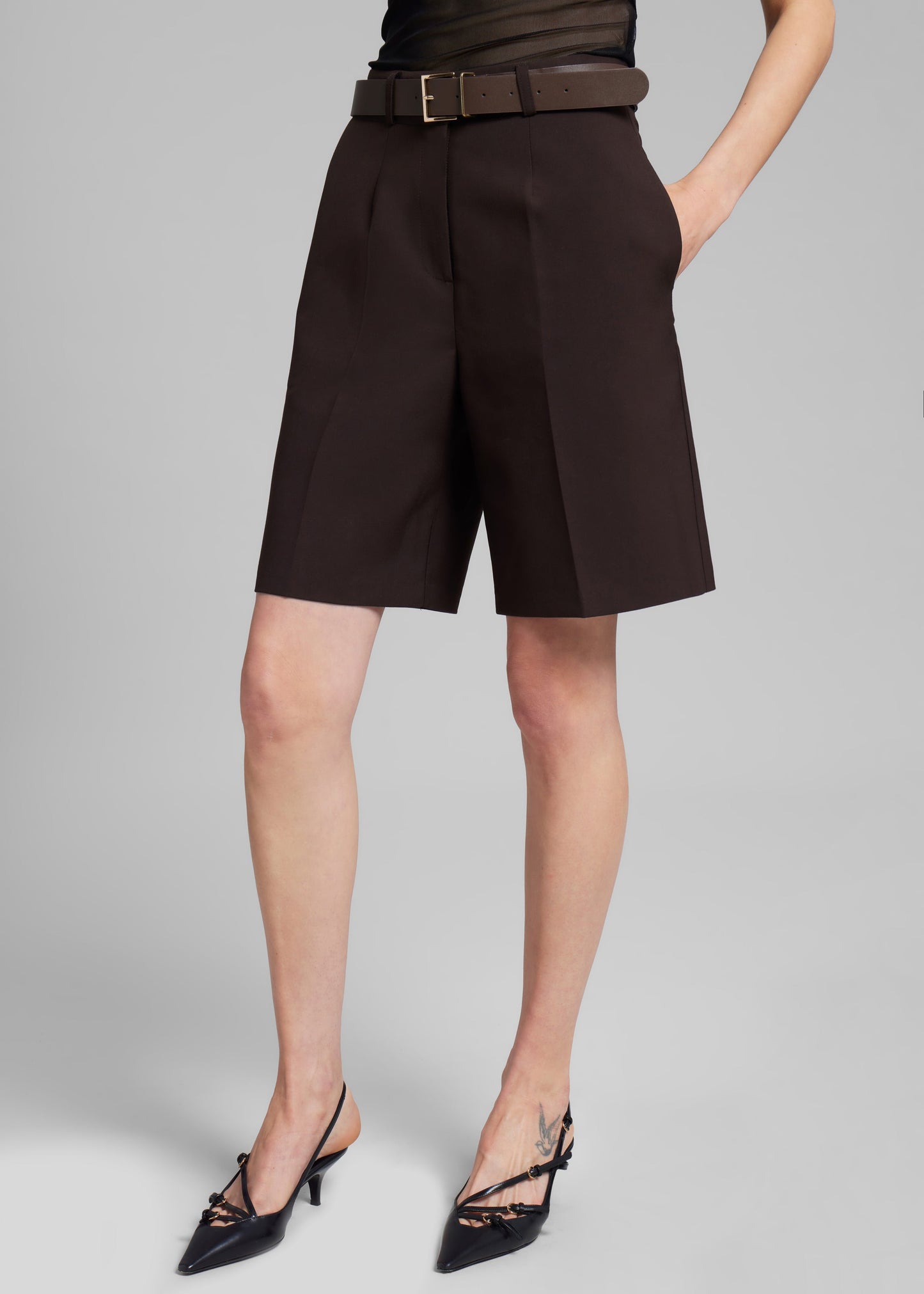 Maura Bermuda Shorts - Brown