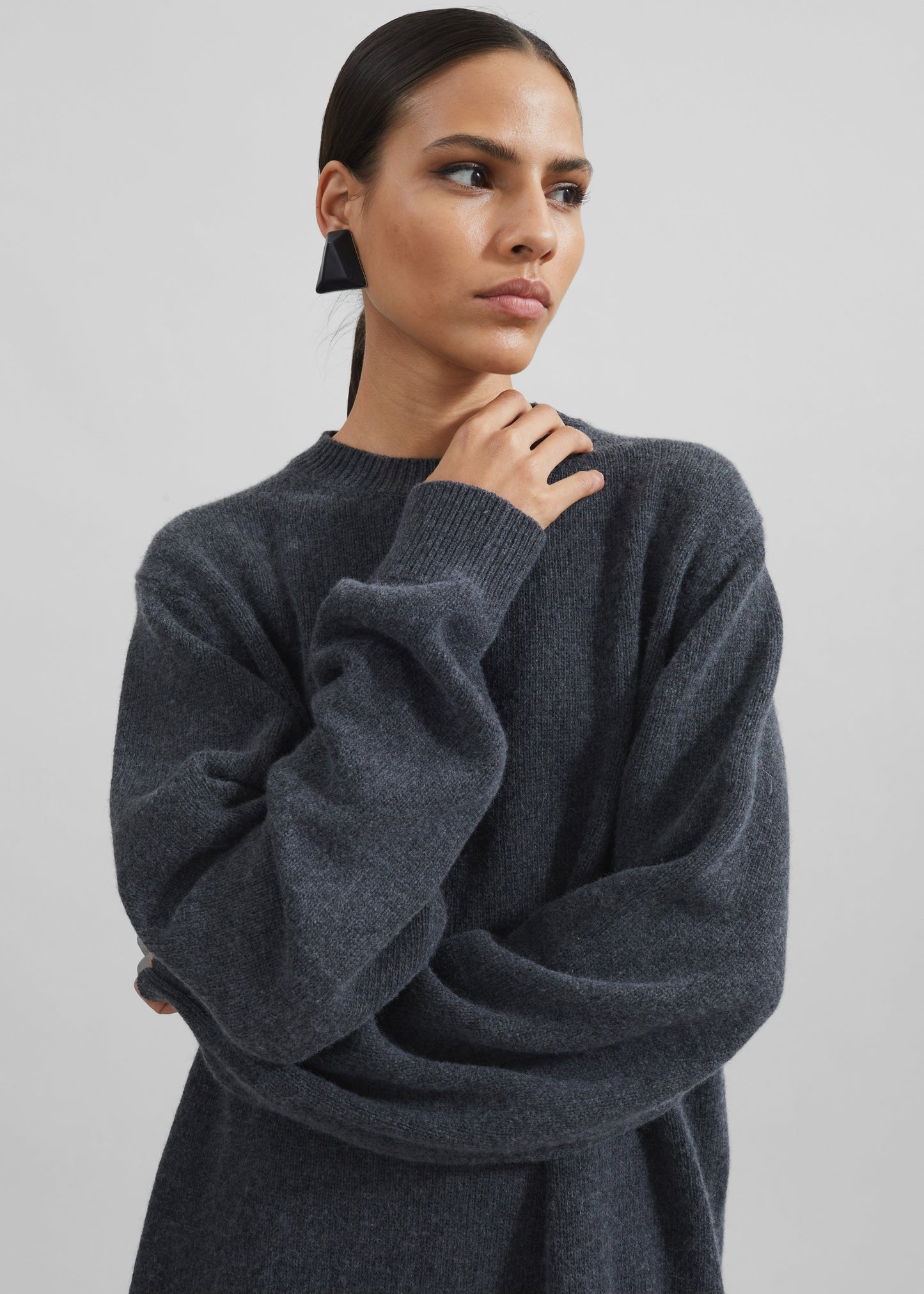 Maxime Knit Sweater Dress - Dark Grey Melange