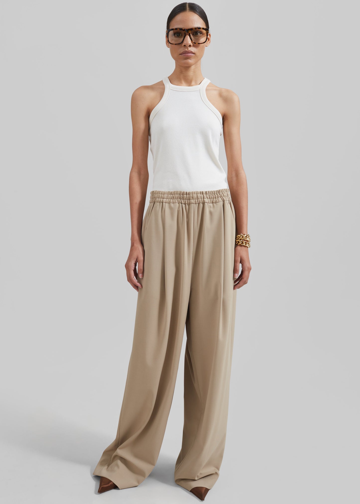 Neva Wide Trousers - Beige