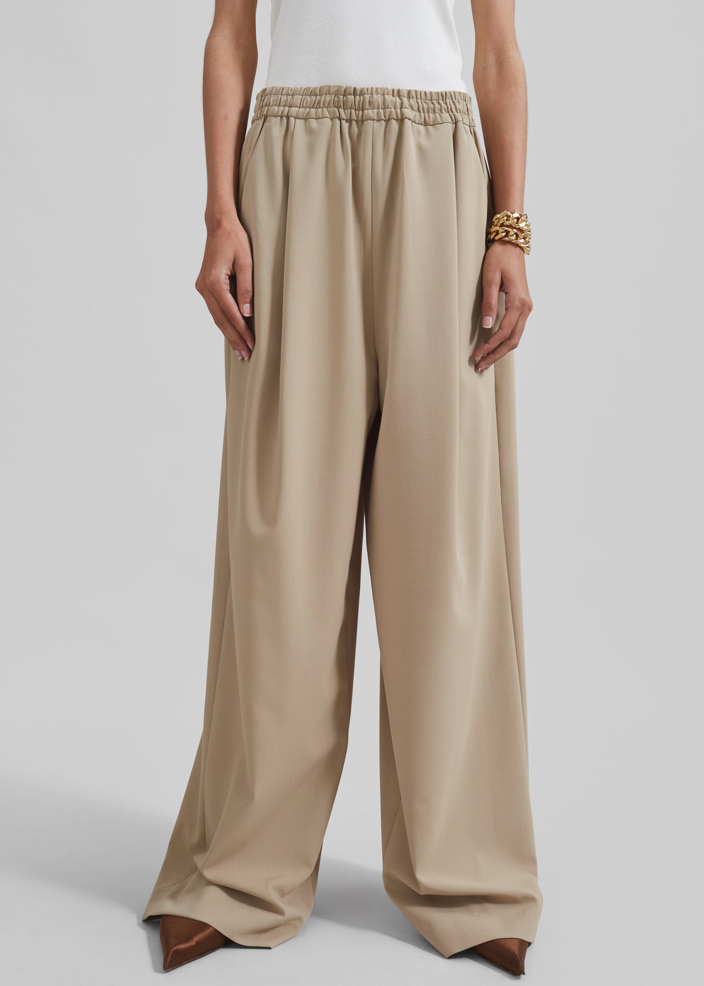 Neva Wide Trousers - Beige