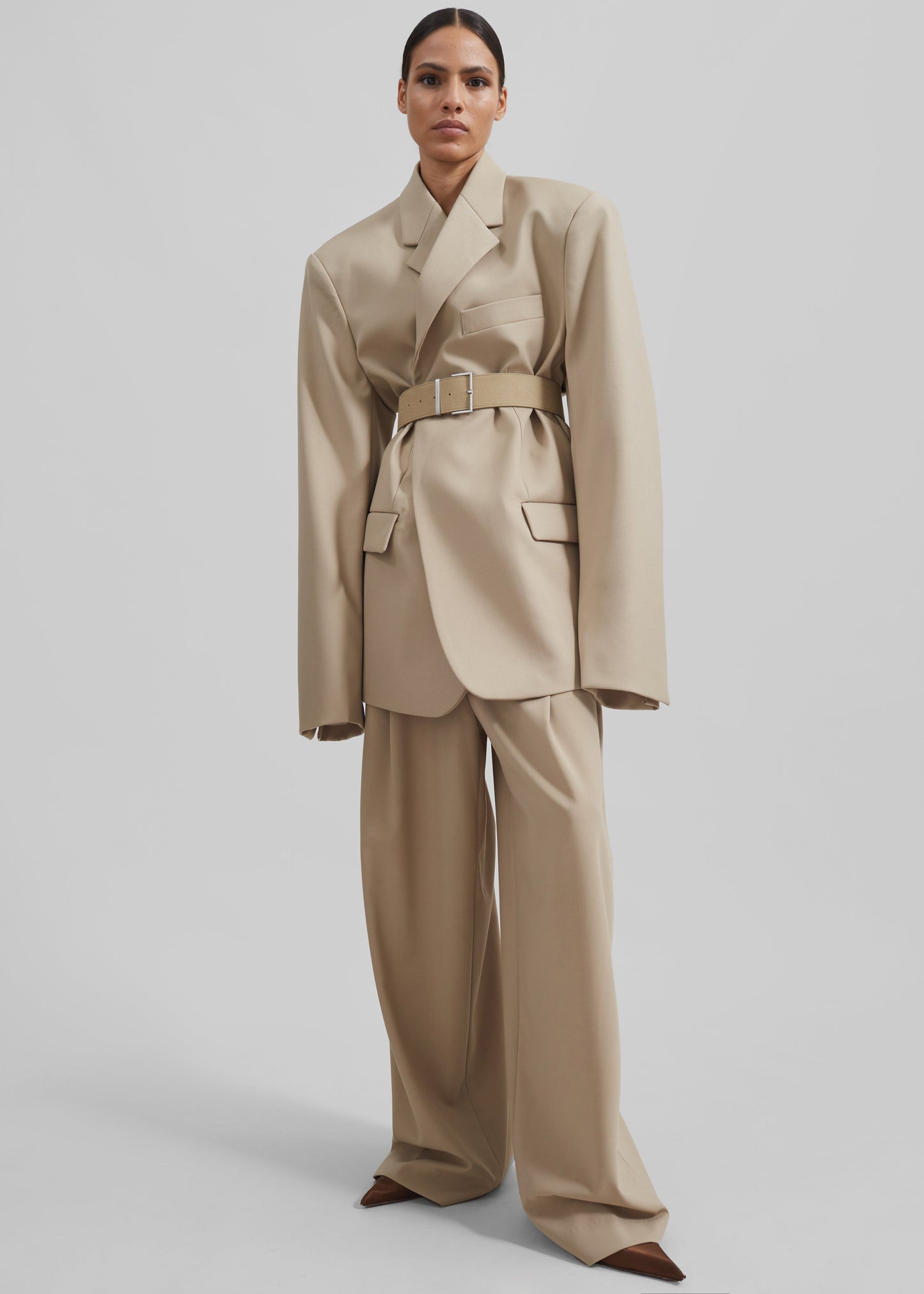 Neva Wide Trousers - Beige