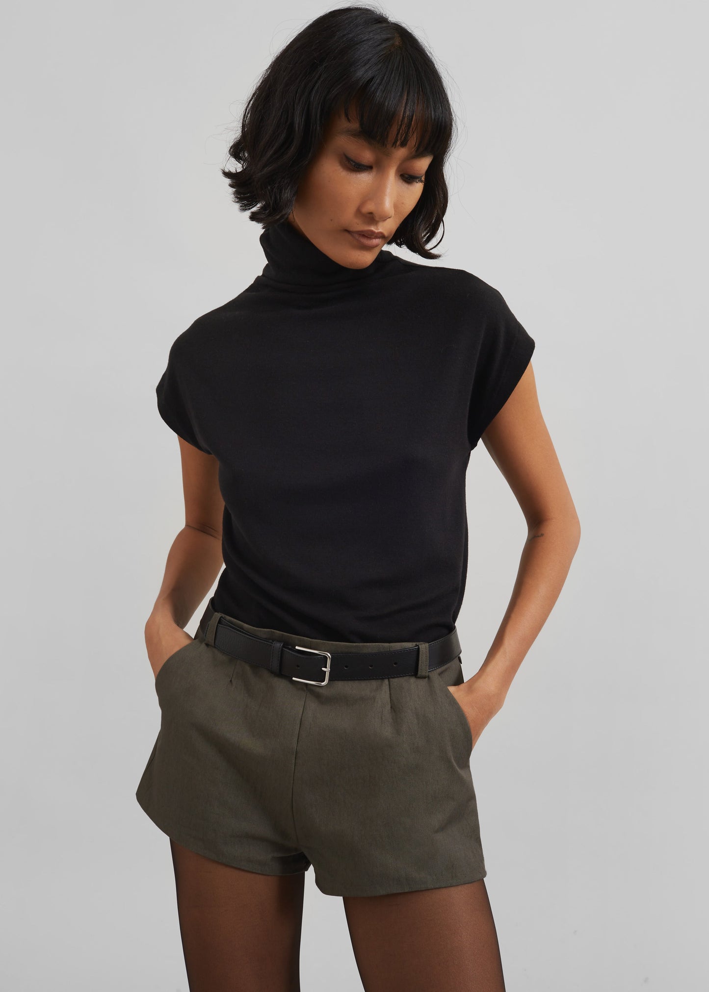 Nile Turtleneck Top - Black