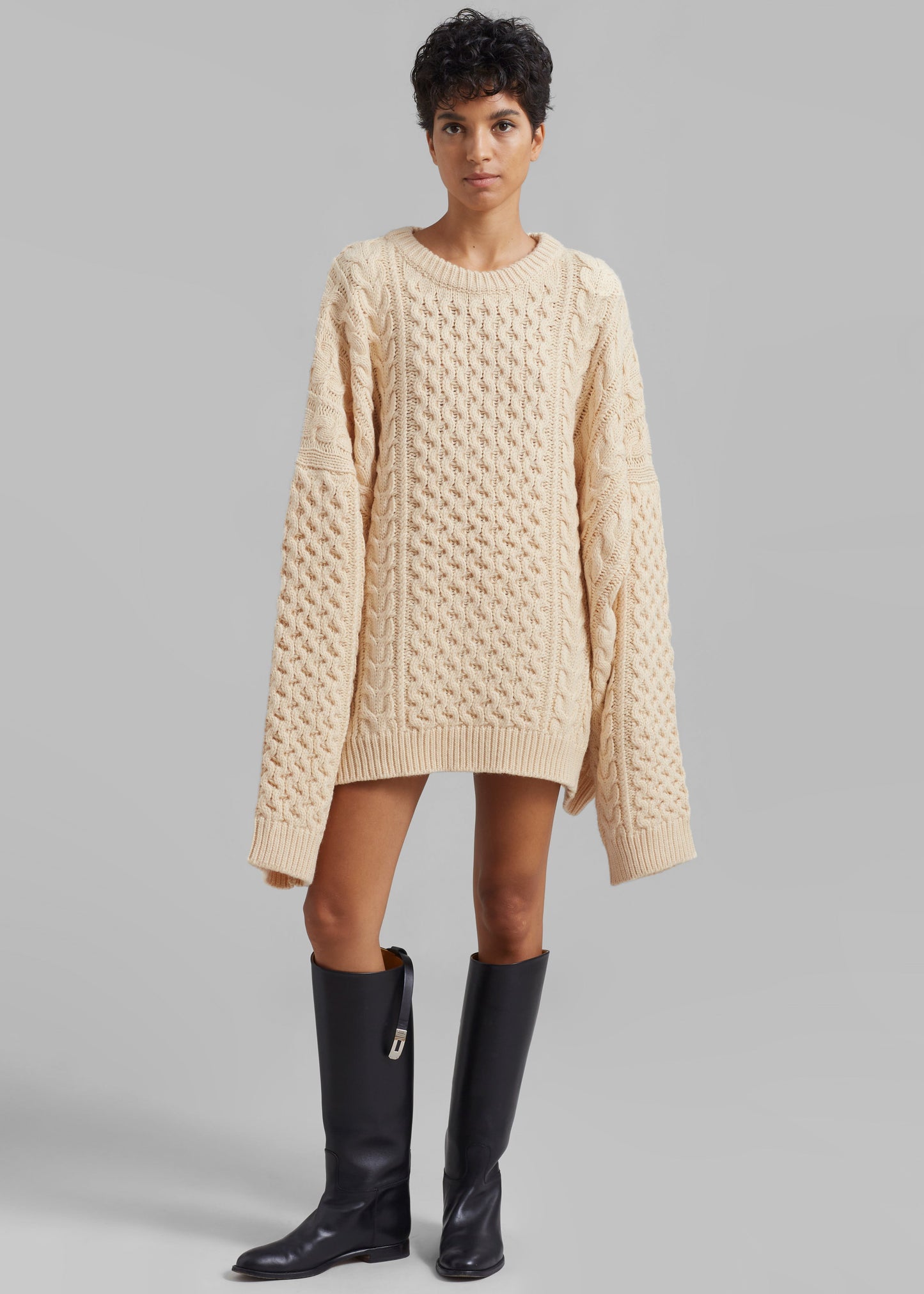 Pailey Braided Sweater - Cream