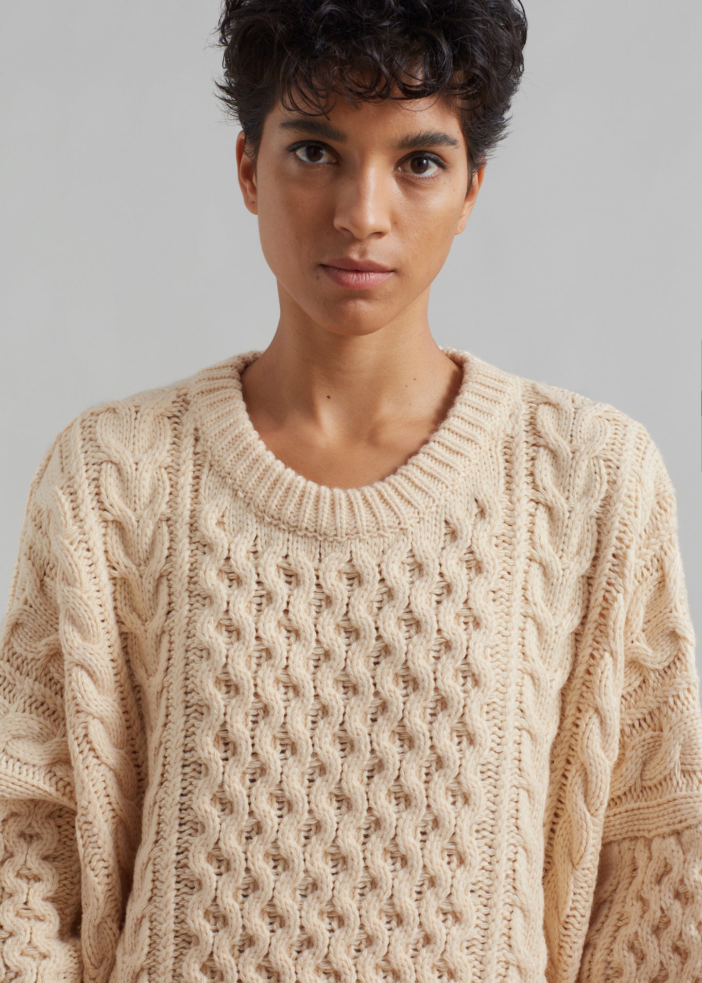 Pailey Braided Sweater - Cream