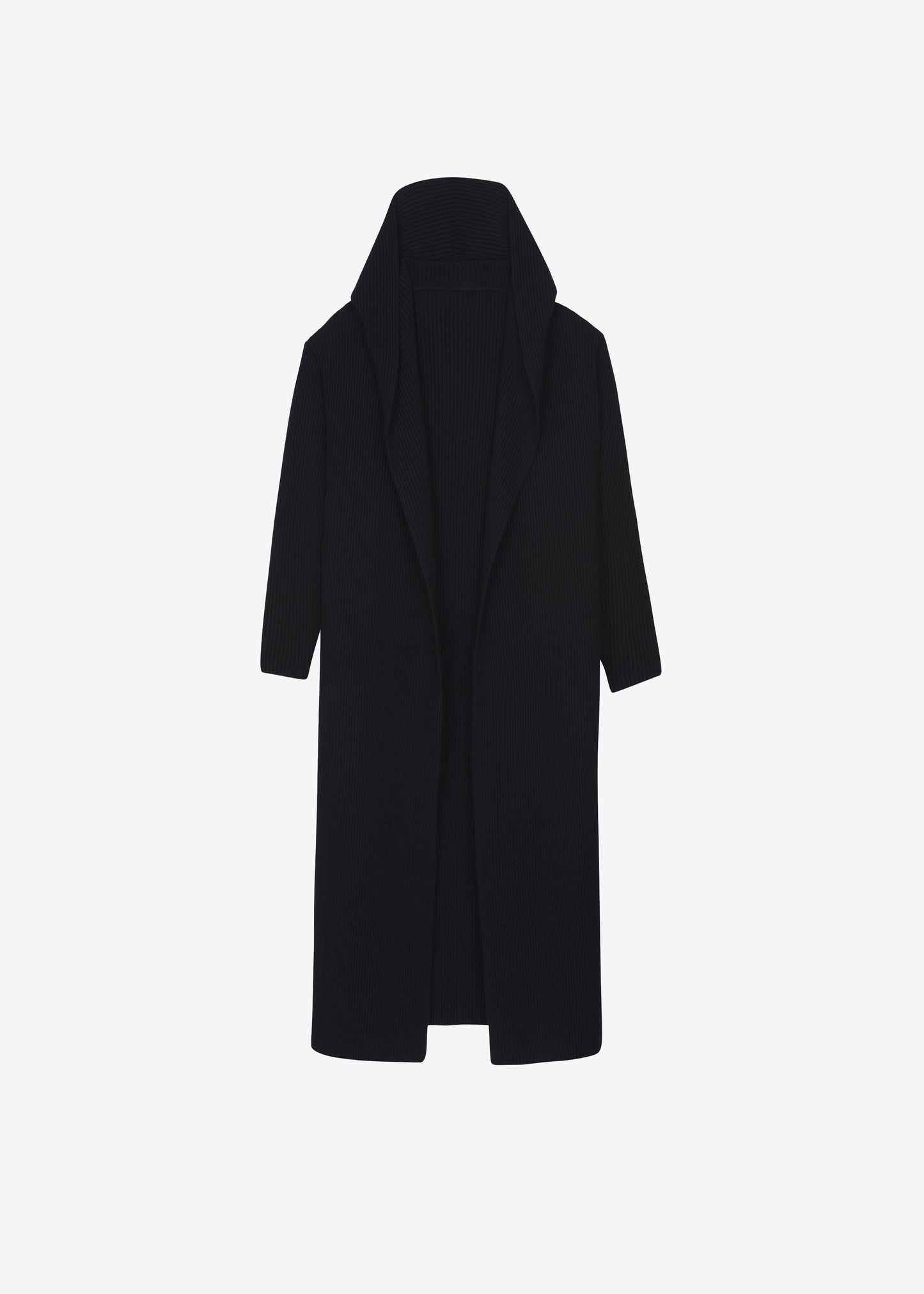 Parma Hooded Oversized Long Cardigan - Black