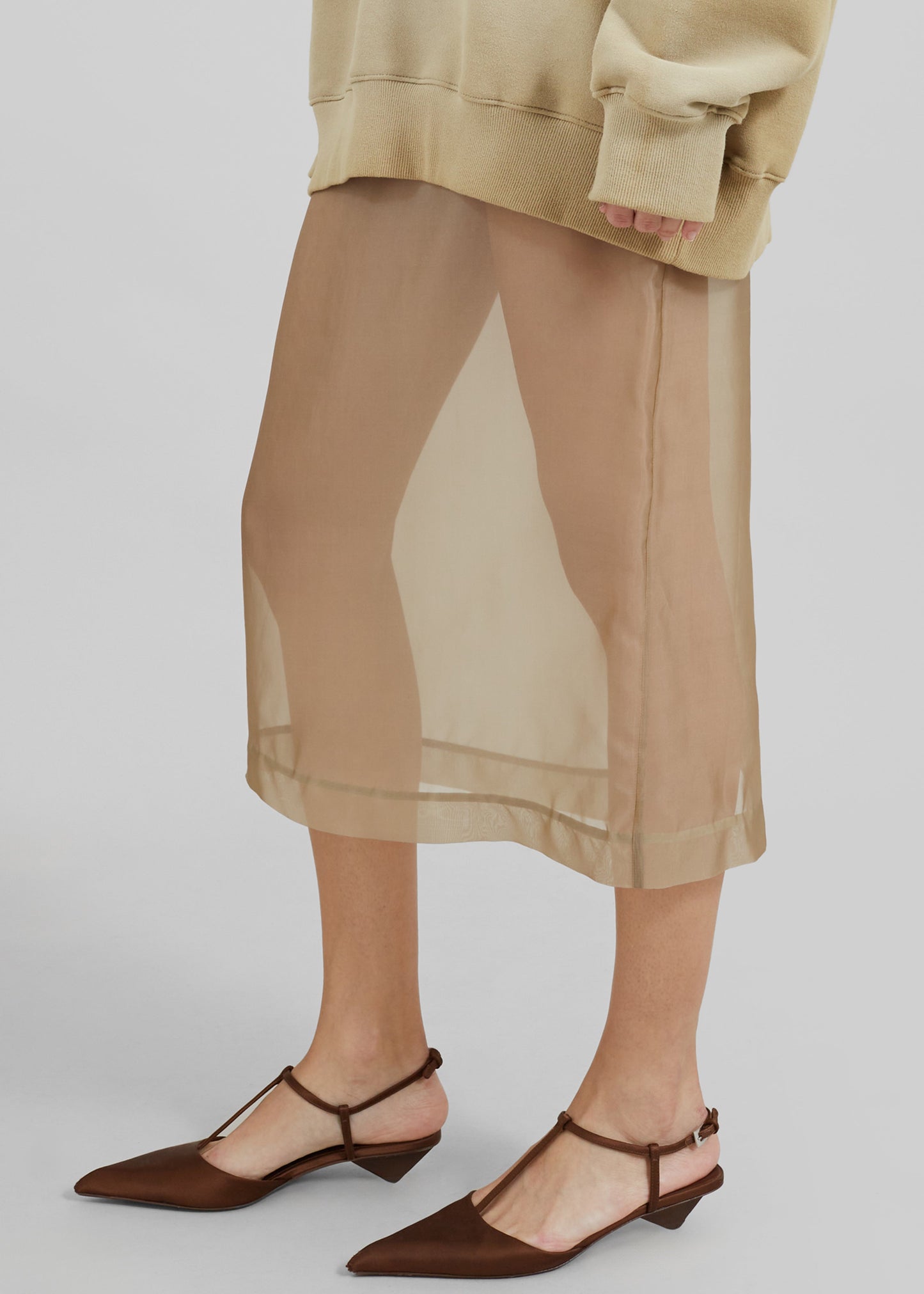 Peri Sheer Midi Skirt - Desert Sand