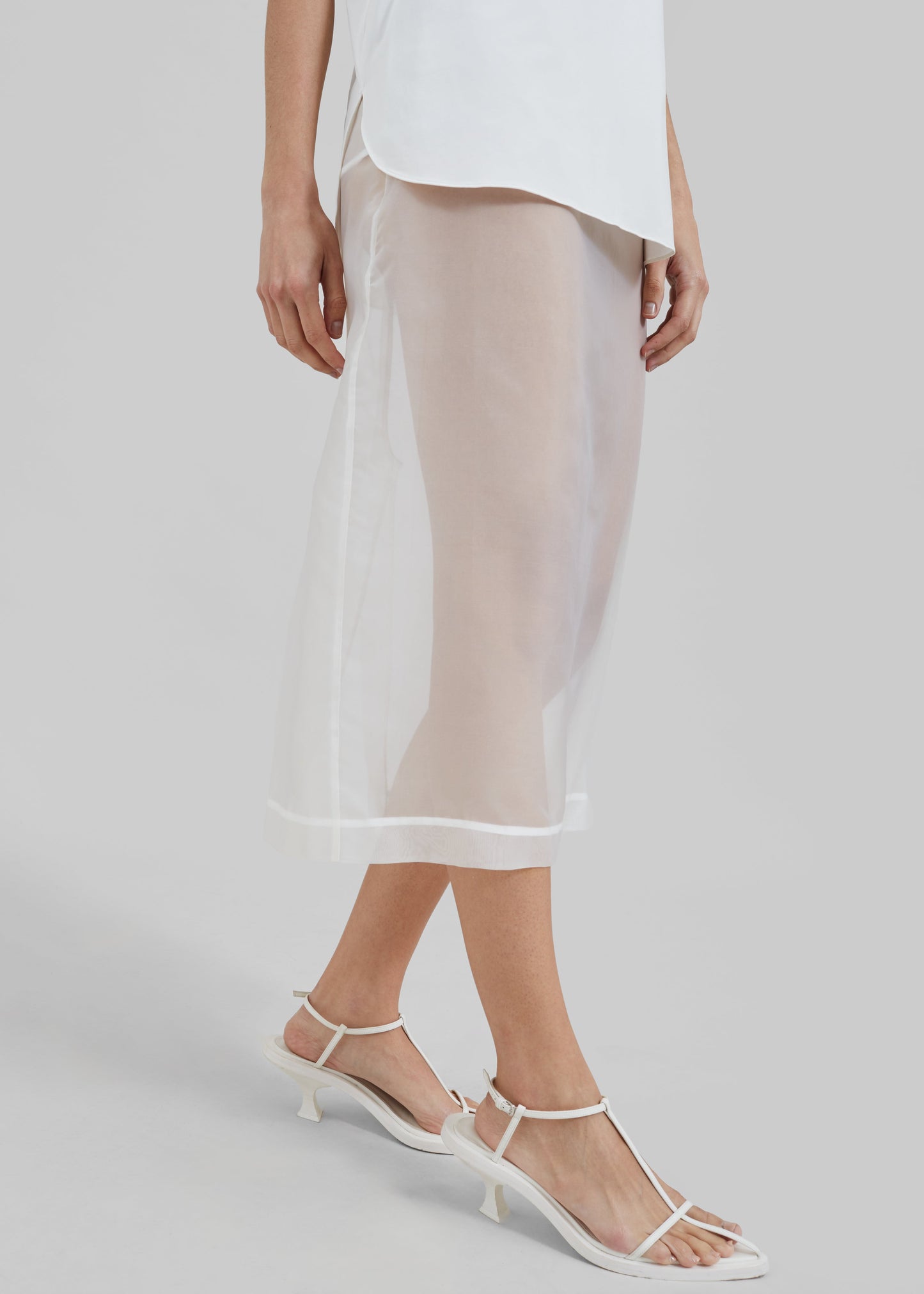 Peri Sheer Midi Skirt - White