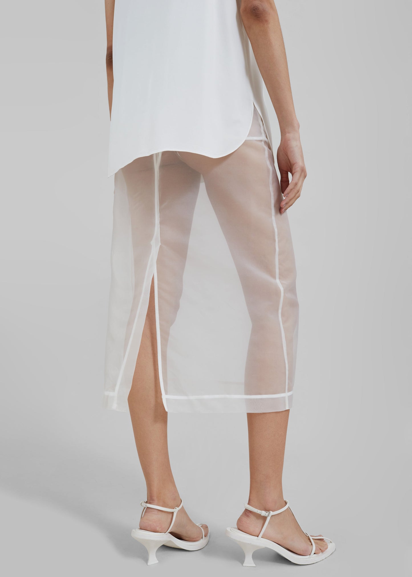 Peri Sheer Midi Skirt - White