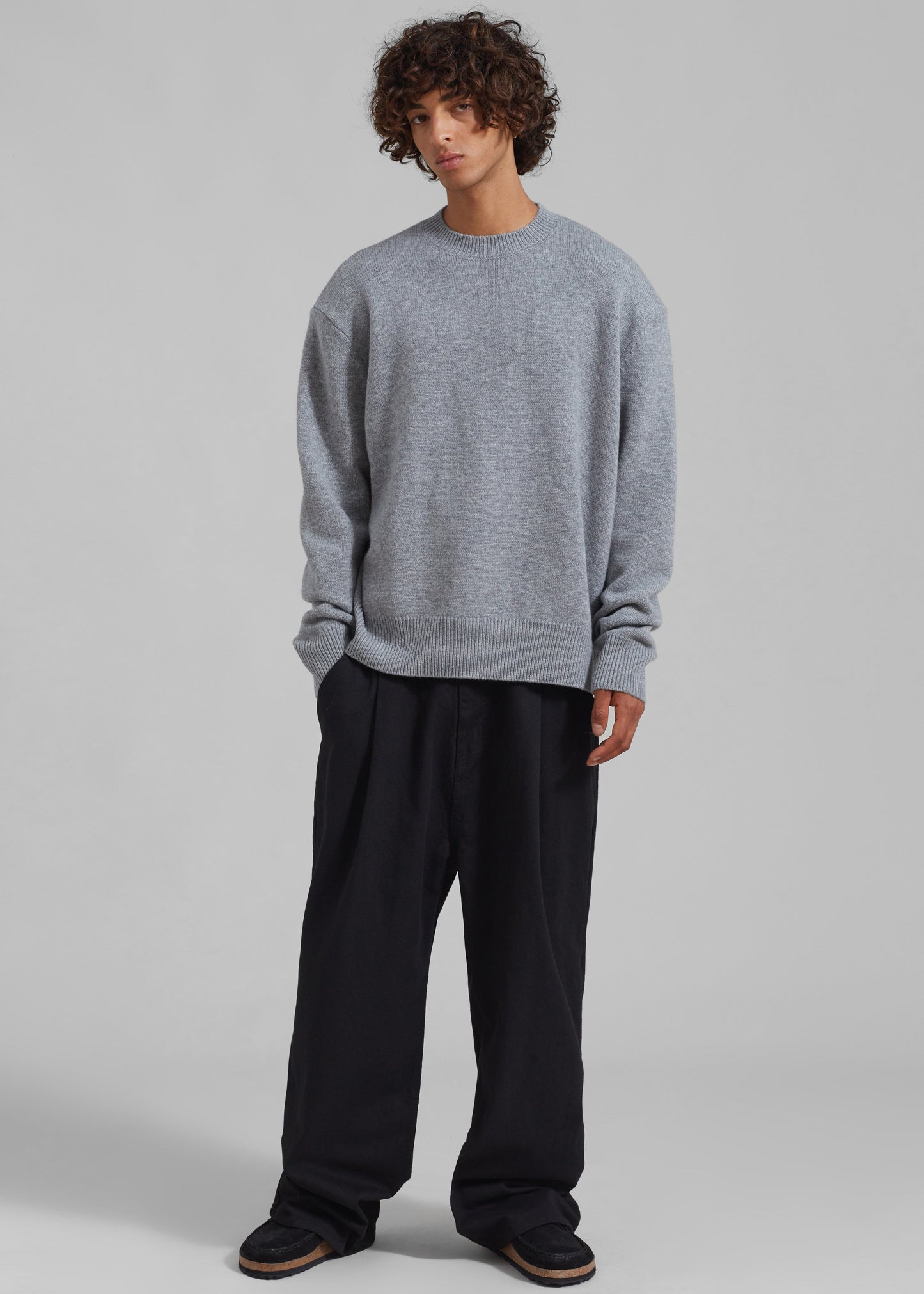 Quinton Crew Neck Sweater - Grey Melange